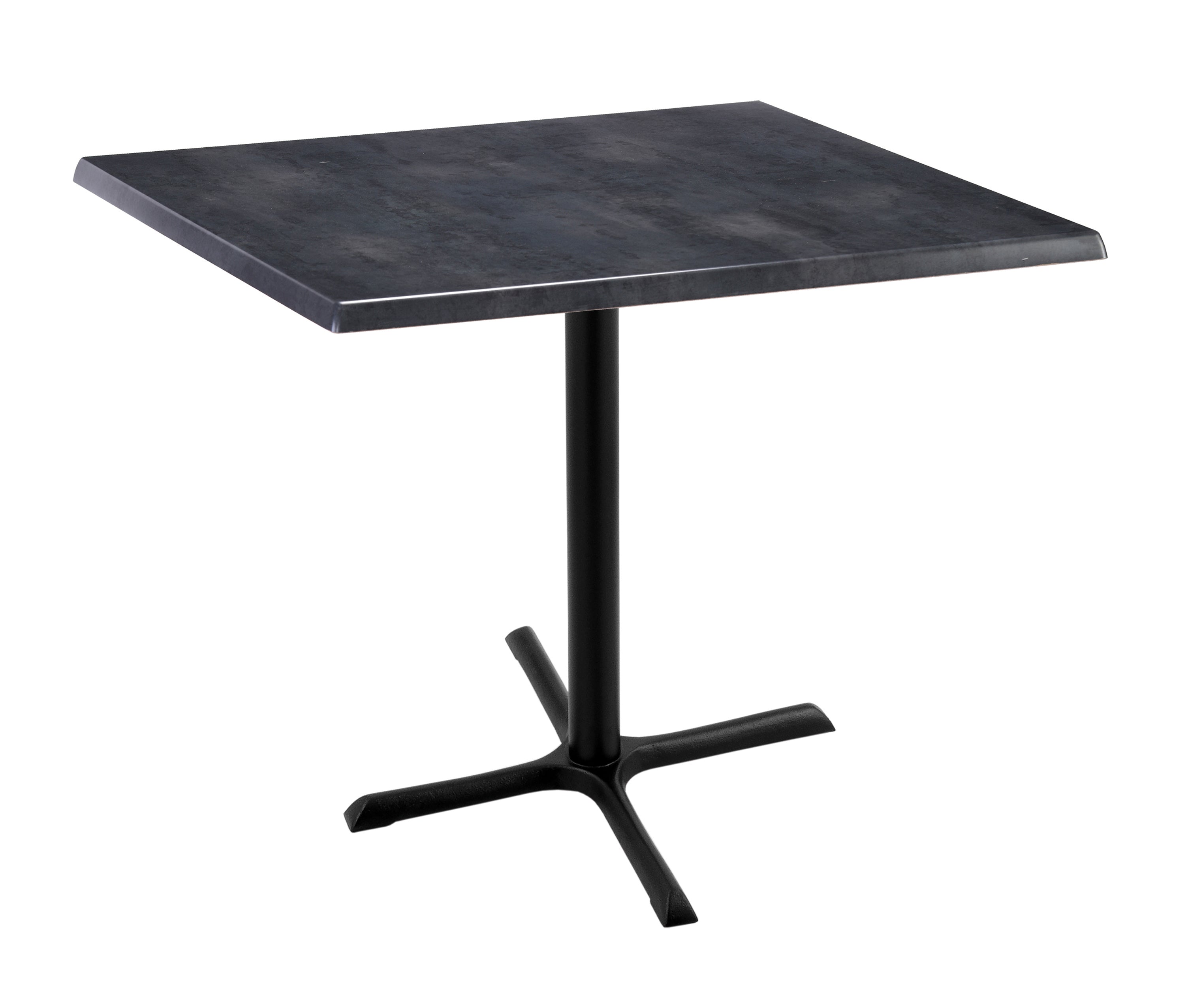Holland Bar Stool 36-Inch Counter Height Square Patio Table - Indoor/Outdoor, Black Wrinkle Base