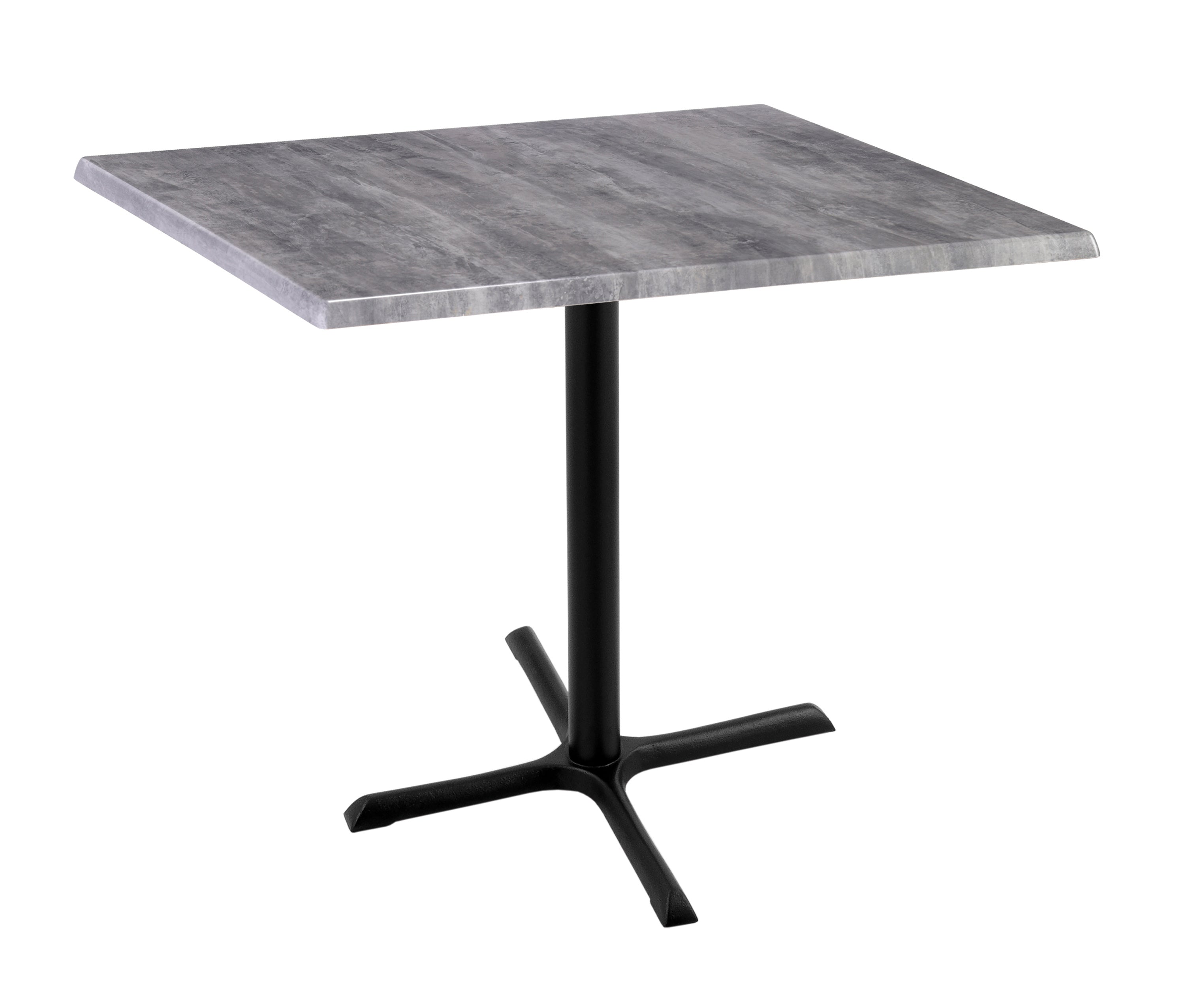 Holland Bar Stool 36-Inch Counter Height Square Patio Table - Indoor/Outdoor, Black Wrinkle Base