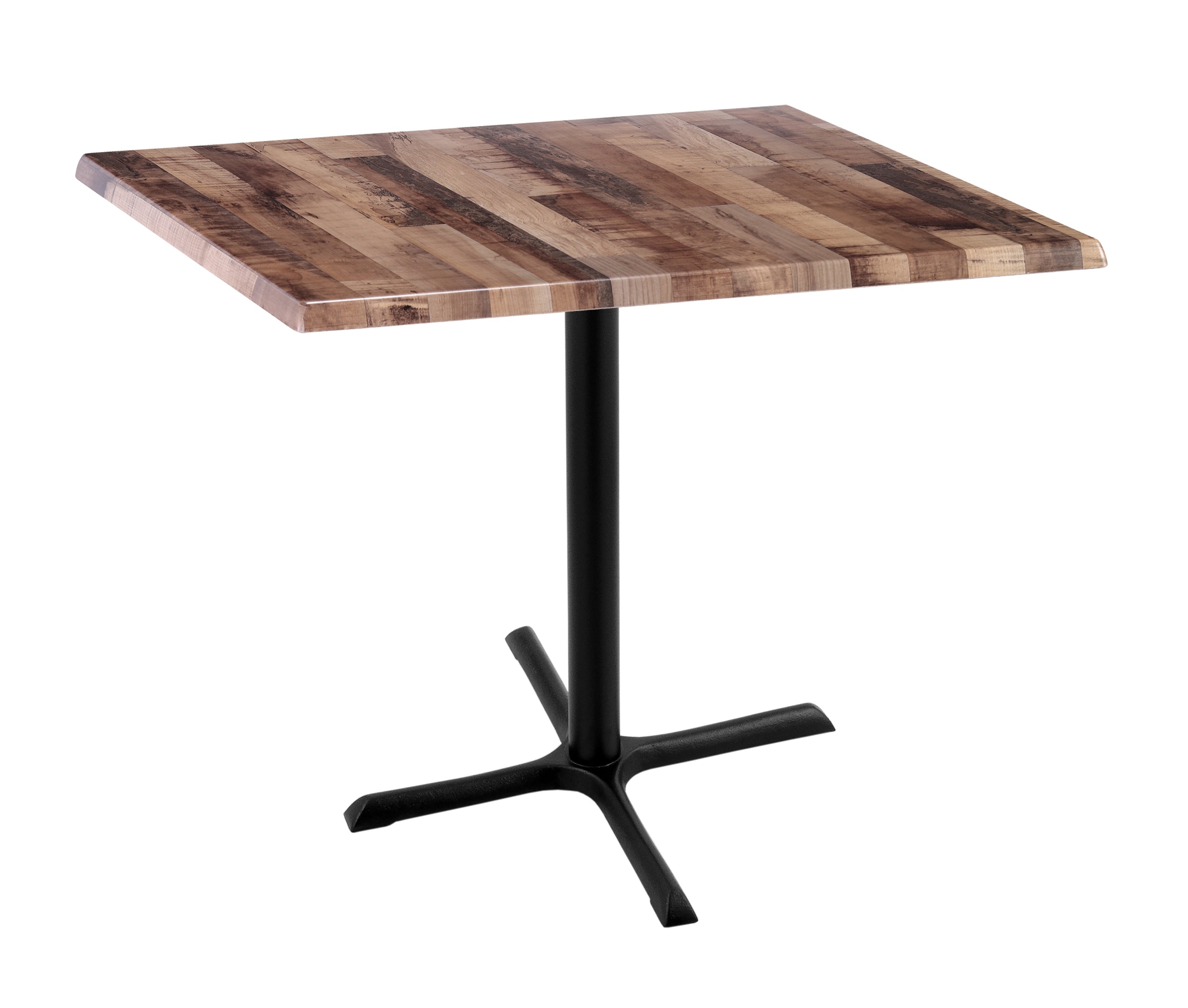 Holland Bar Stool 36-Inch Counter Height Square Patio Table - Indoor/Outdoor, Black Wrinkle Base