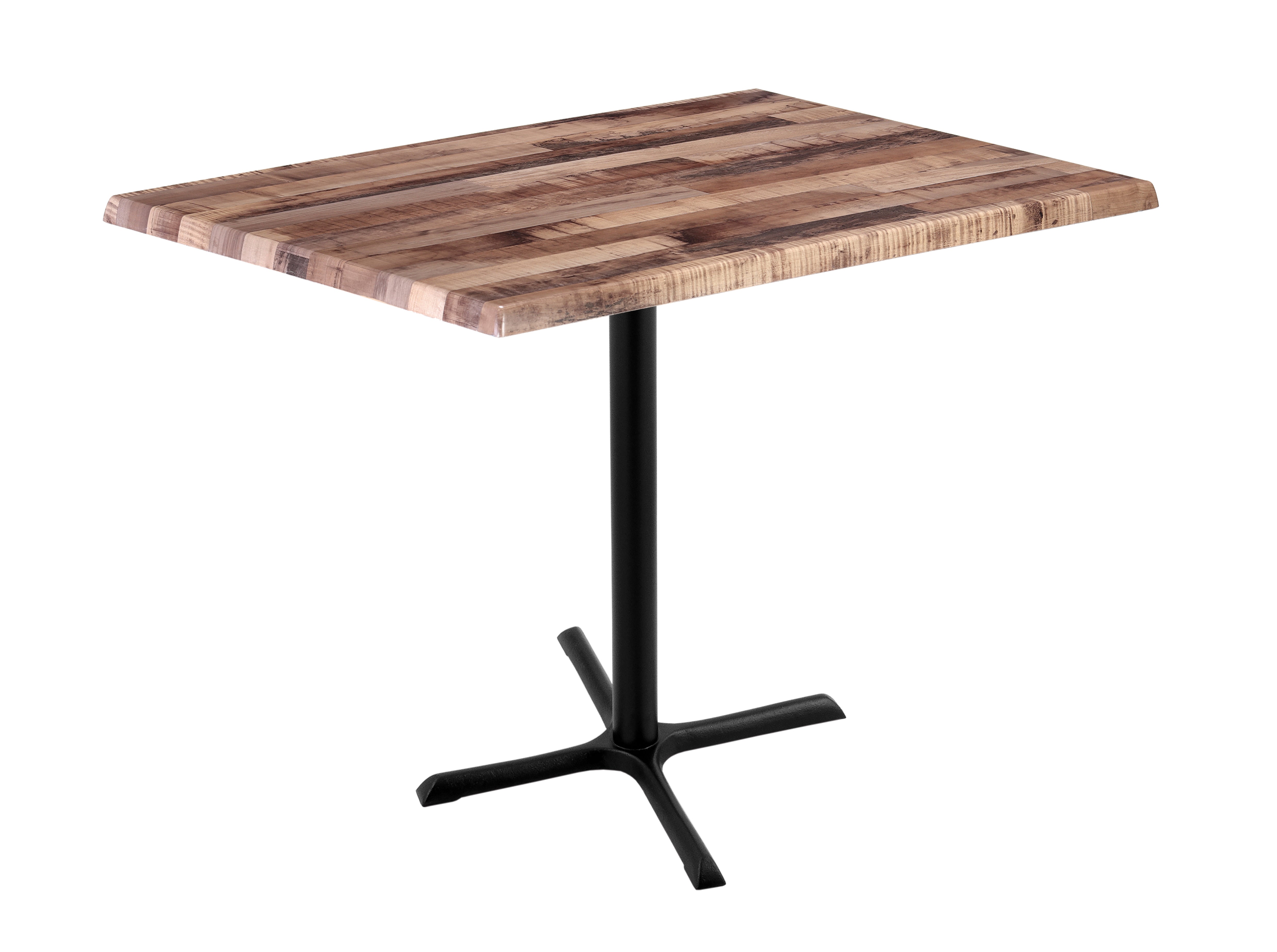 Holland Bar Stool 42-Inch Bar Height Rectangle (30" x 48") Patio Table - Indoor/Outdoor, Black Wrinkle Base