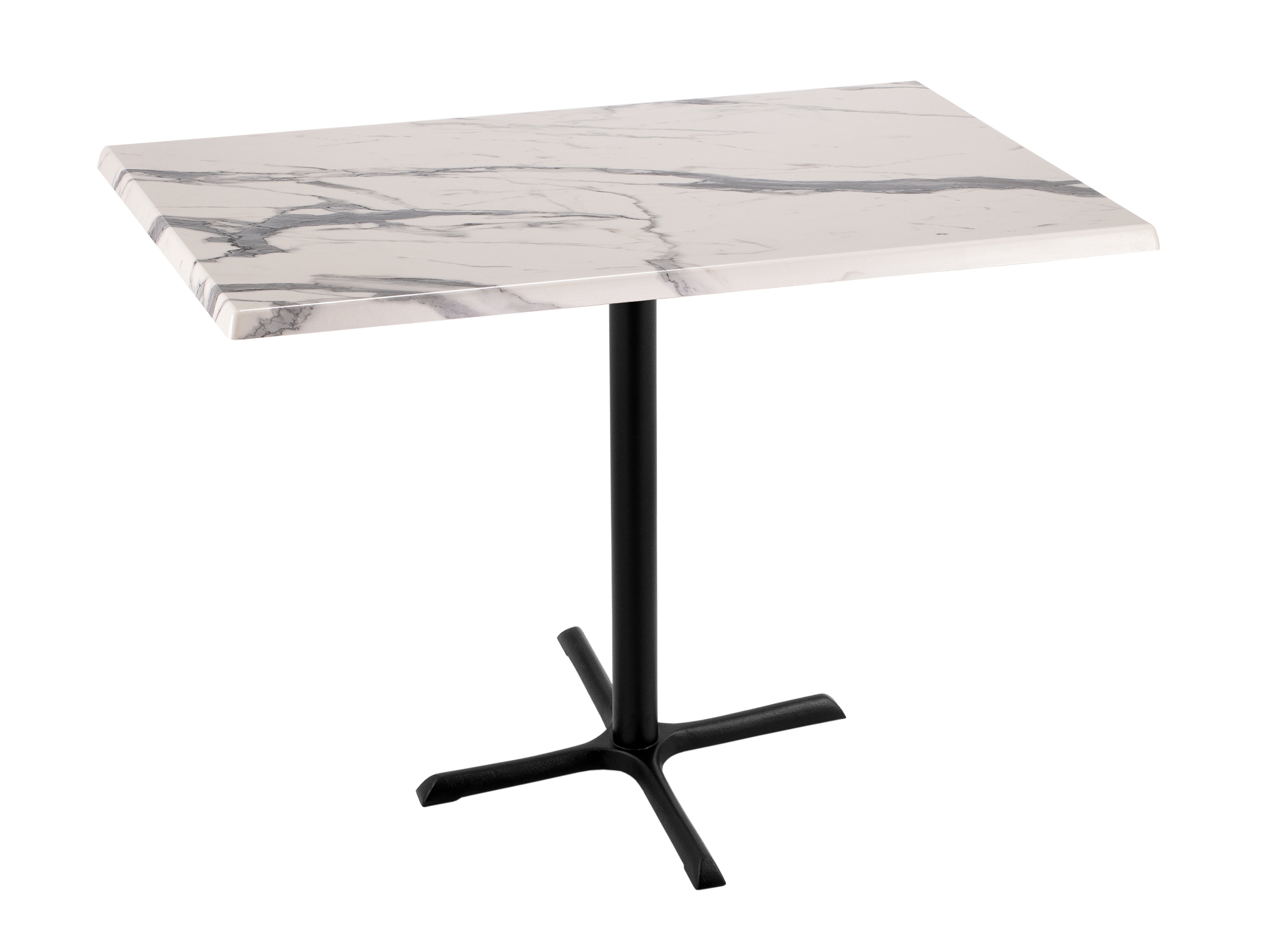 Holland Bar Stool 42-Inch Bar Height Rectangle (30" x 48") Patio Table - Indoor/Outdoor, Black Wrinkle Base