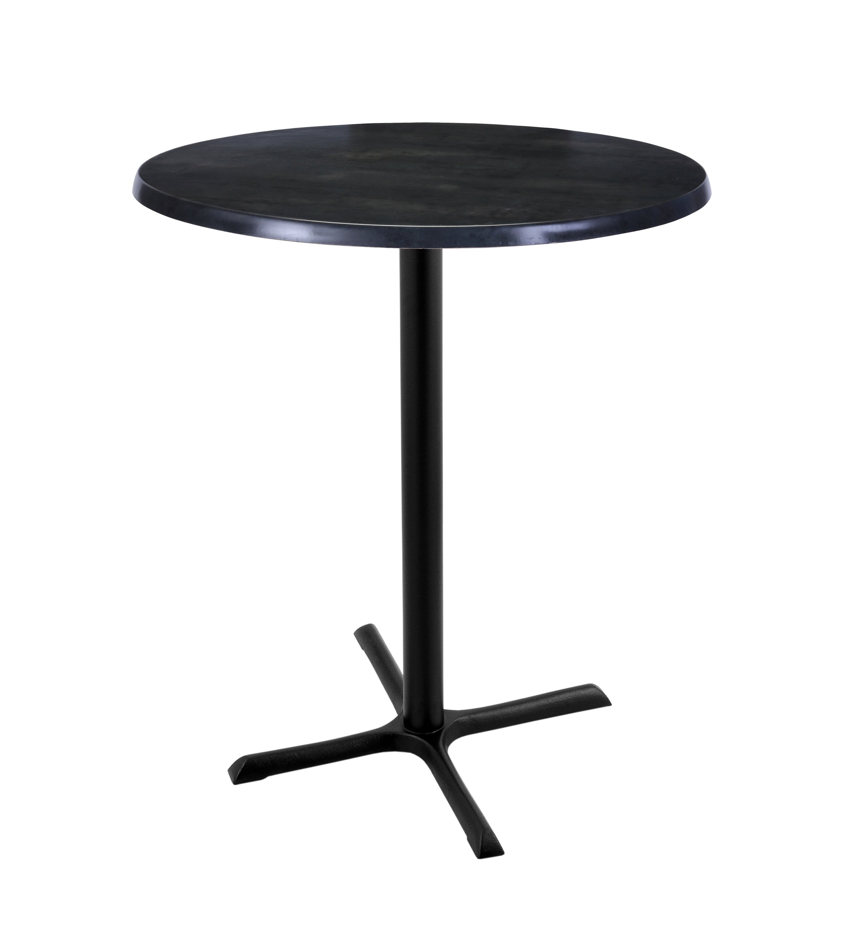 Holland Bar Stool 42-Inch Bar Height Round Patio Table - Indoor/Outdoor, Black Wrinkle Base