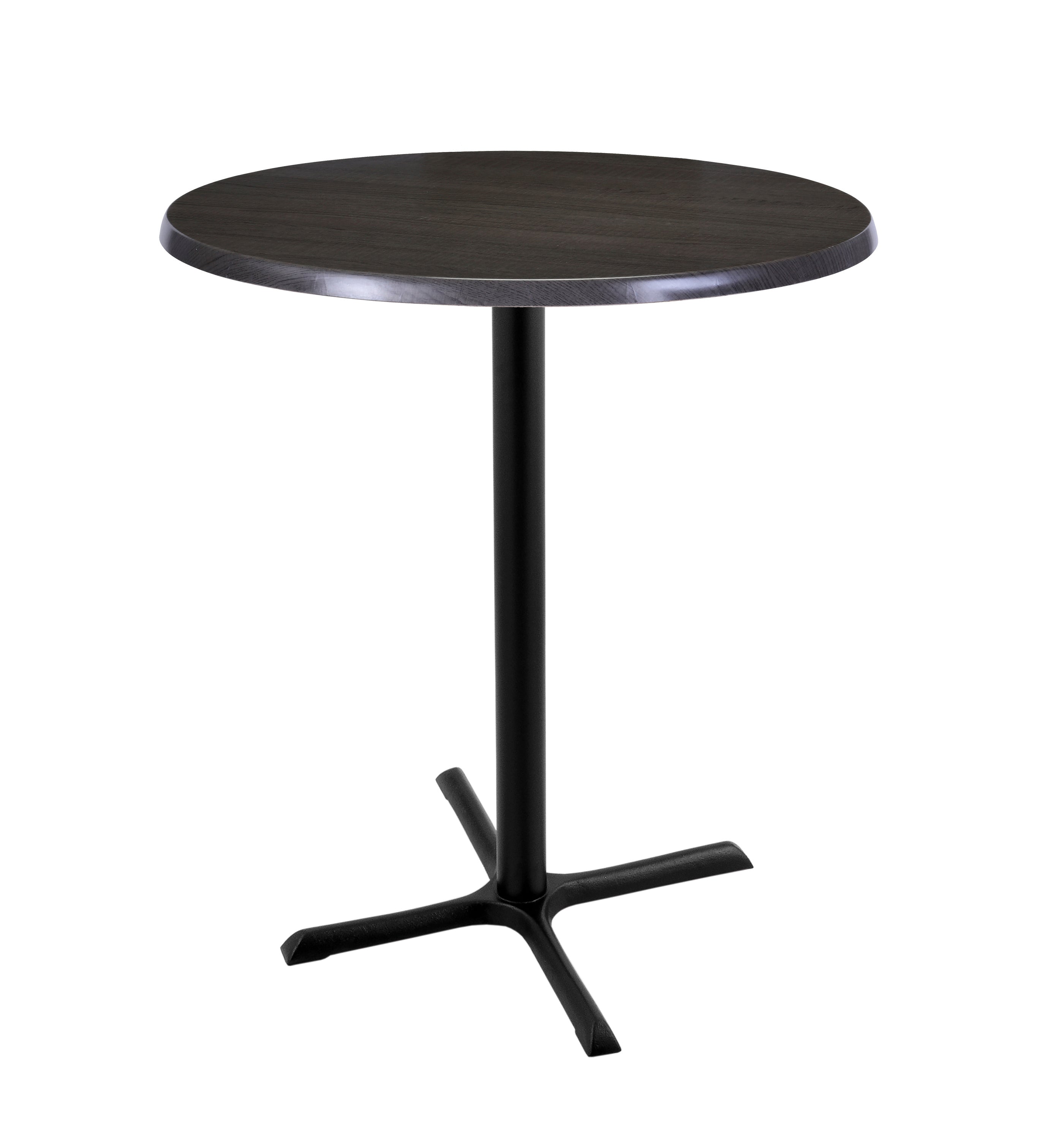 Holland Bar Stool 42-Inch Bar Height Round Patio Table - Indoor/Outdoor, Black Wrinkle Base