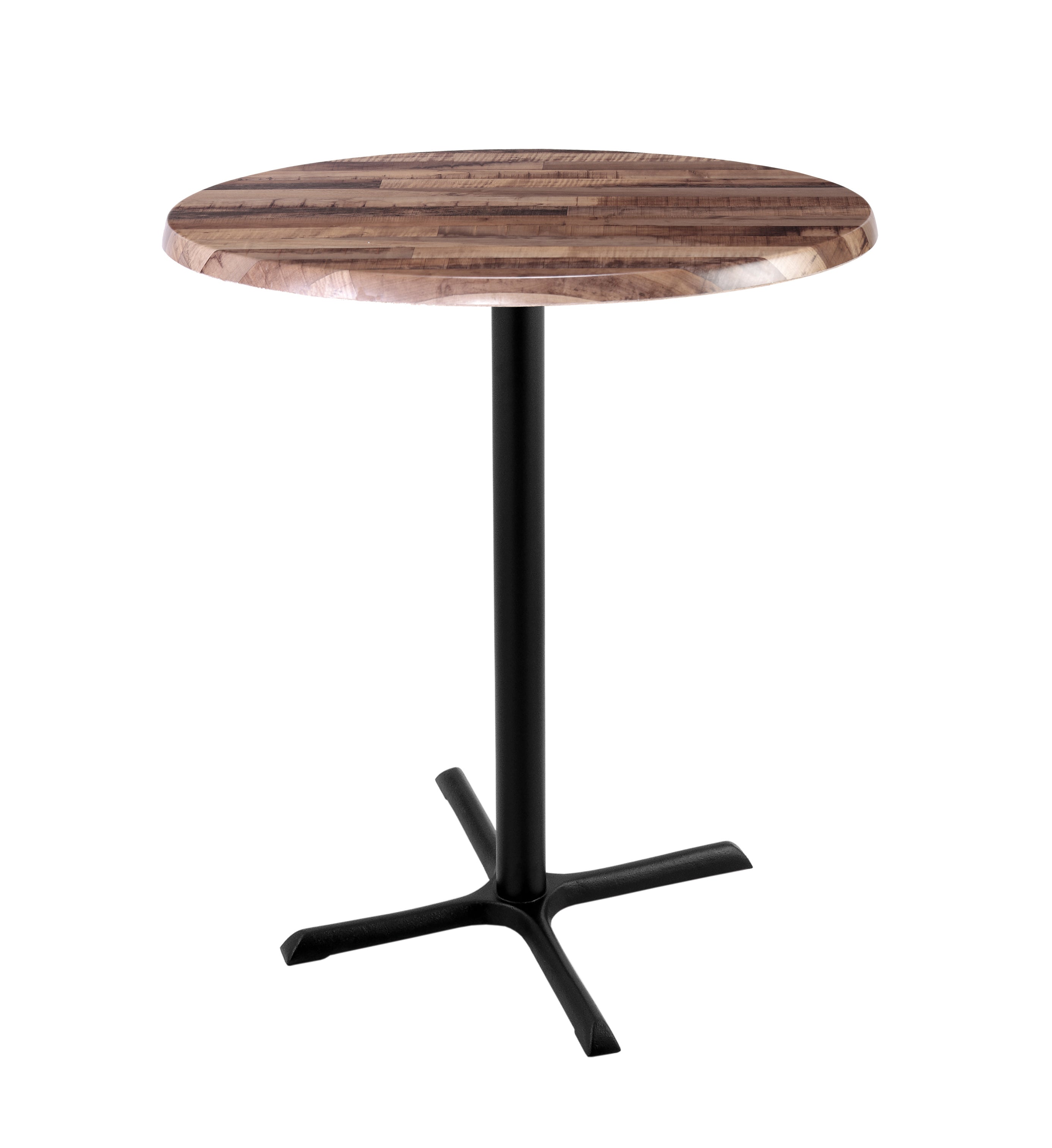 Holland Bar Stool 42-Inch Bar Height Round Patio Table - Indoor/Outdoor, Black Wrinkle Base