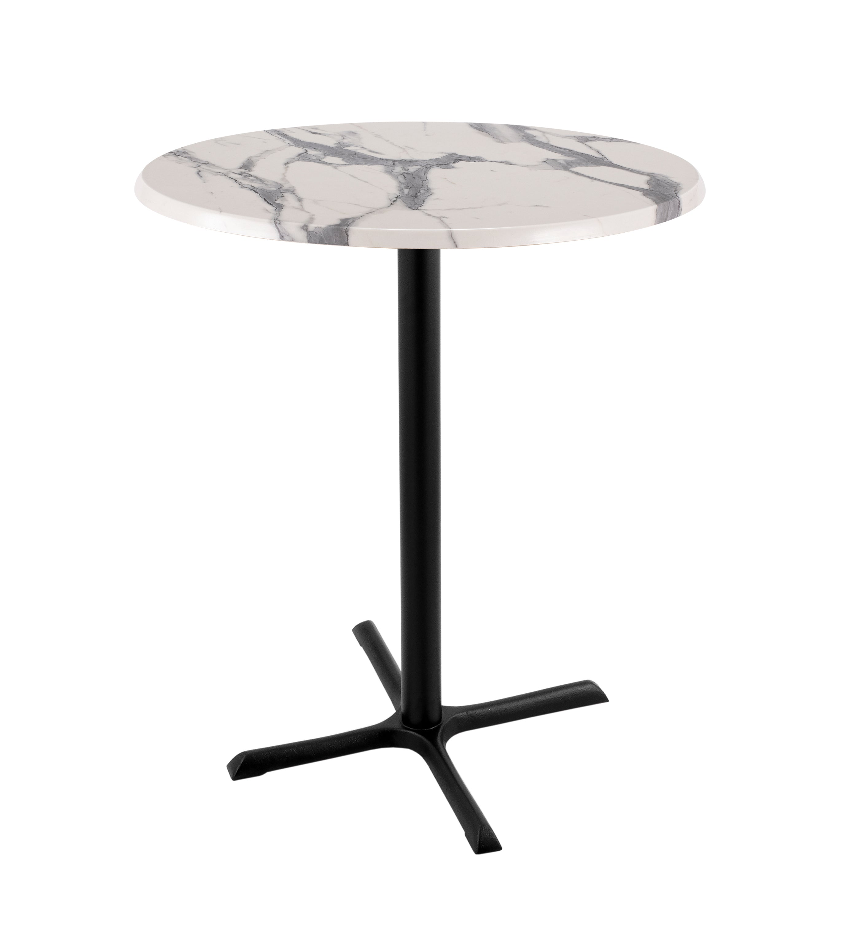 Holland Bar Stool 42-Inch Bar Height Round Patio Table - Indoor/Outdoor, Black Wrinkle Base