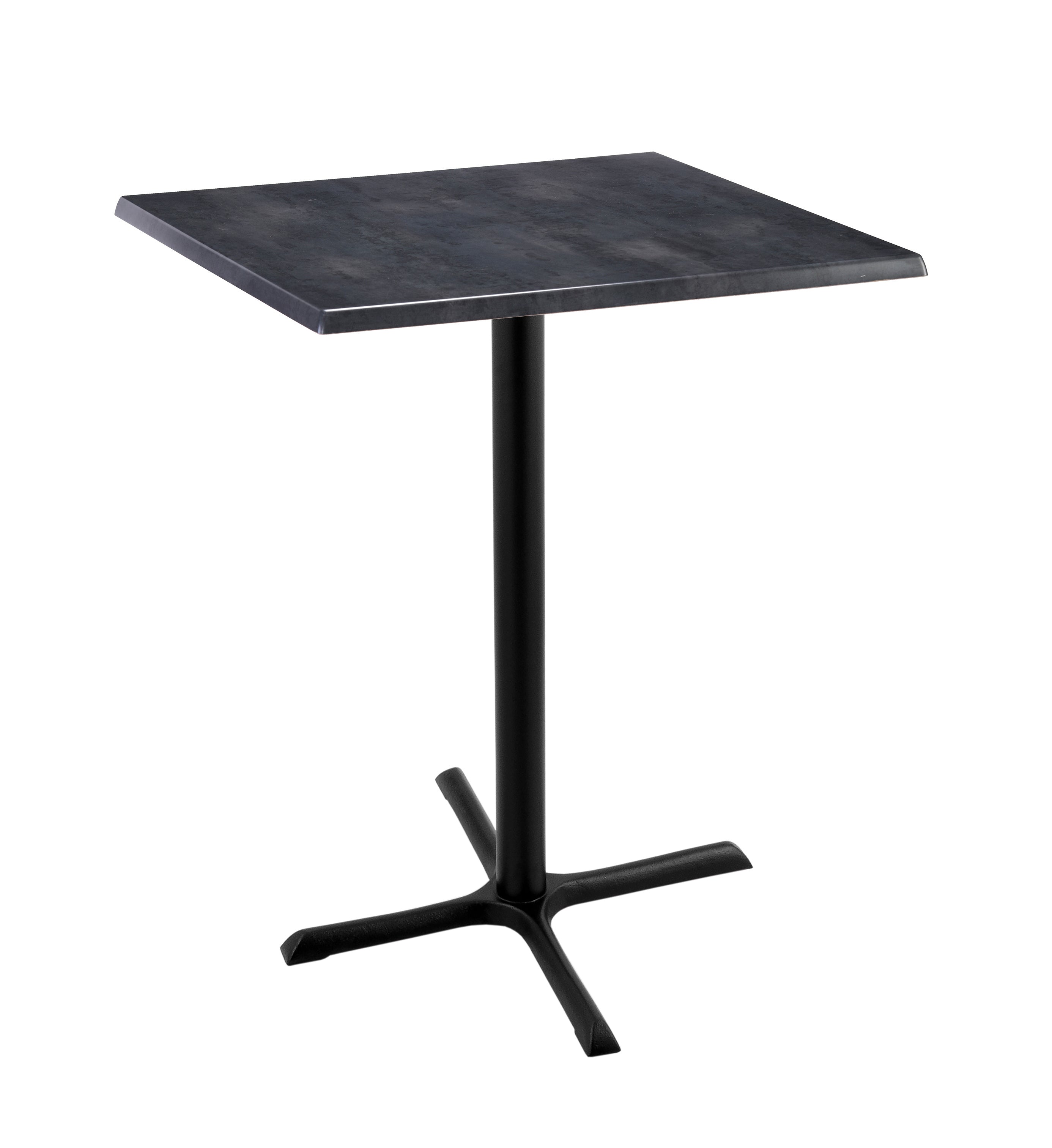 Holland Bar Stool 42-Inch Bar Height Square Patio Table - Indoor/Outdoor, Black Wrinkle Base