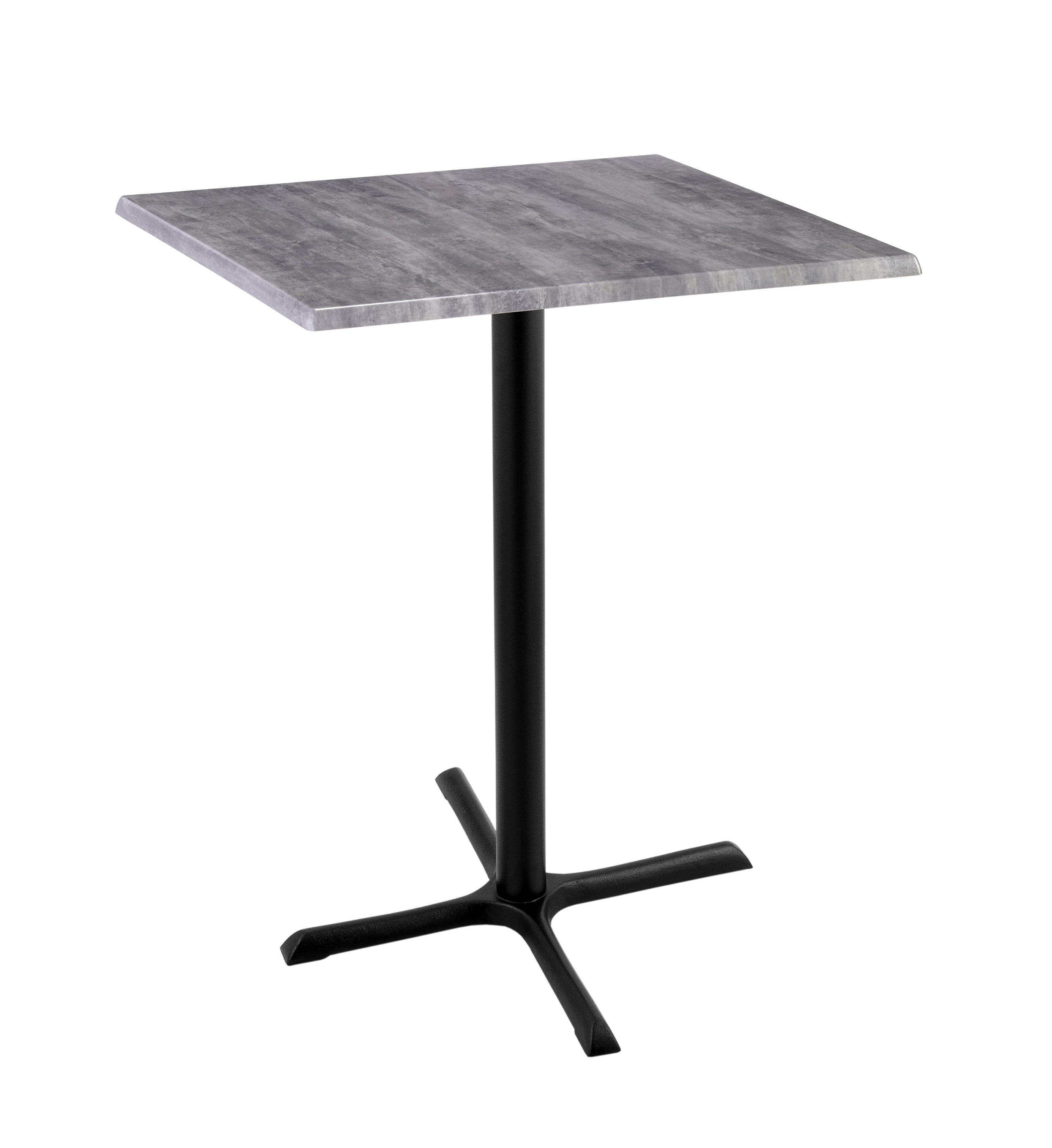 Holland Bar Stool 42-Inch Bar Height Square Patio Table - Indoor/Outdoor, Black Wrinkle Base