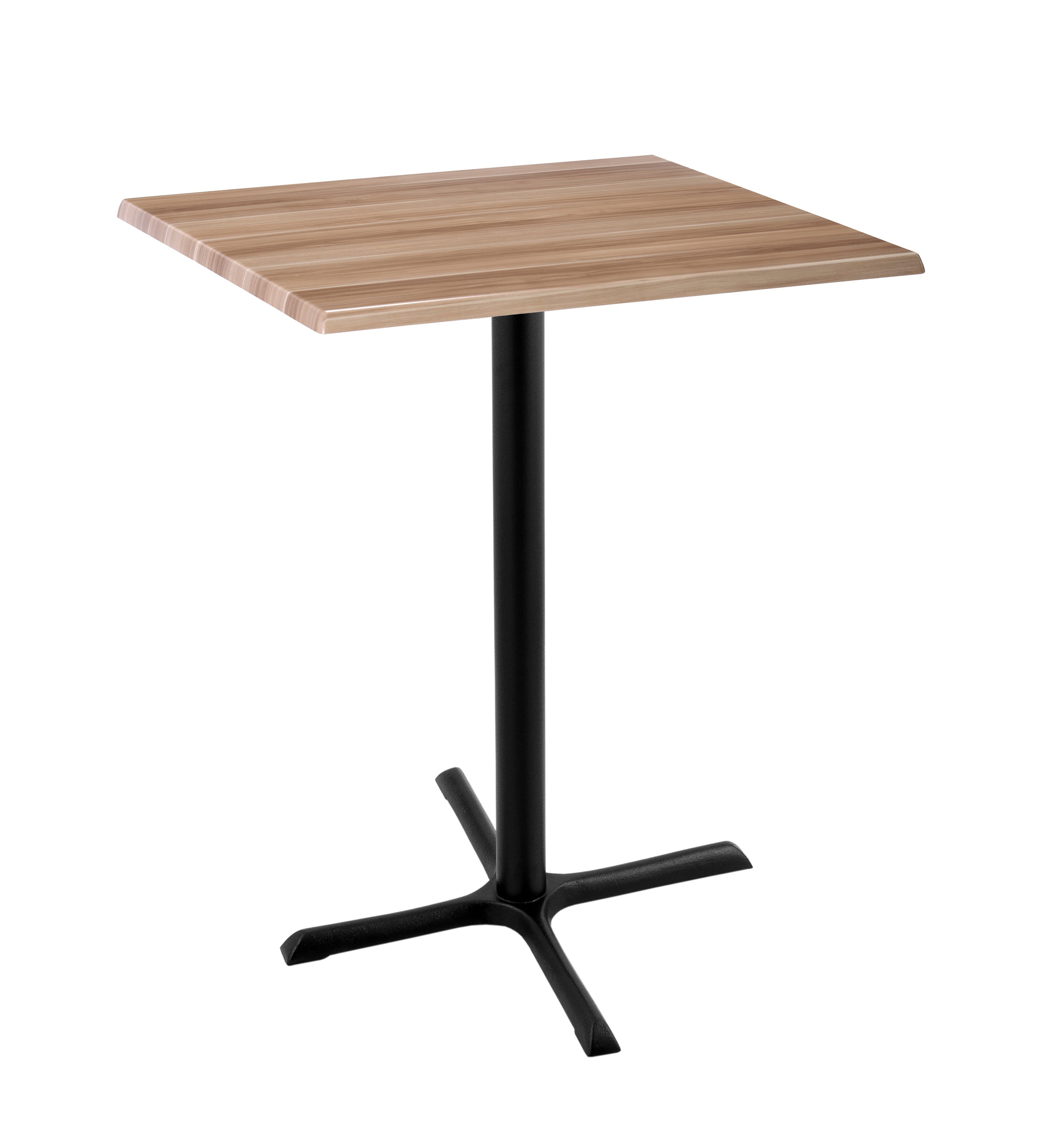 Holland Bar Stool 42-Inch Bar Height Square Patio Table - Indoor/Outdoor, Black Wrinkle Base