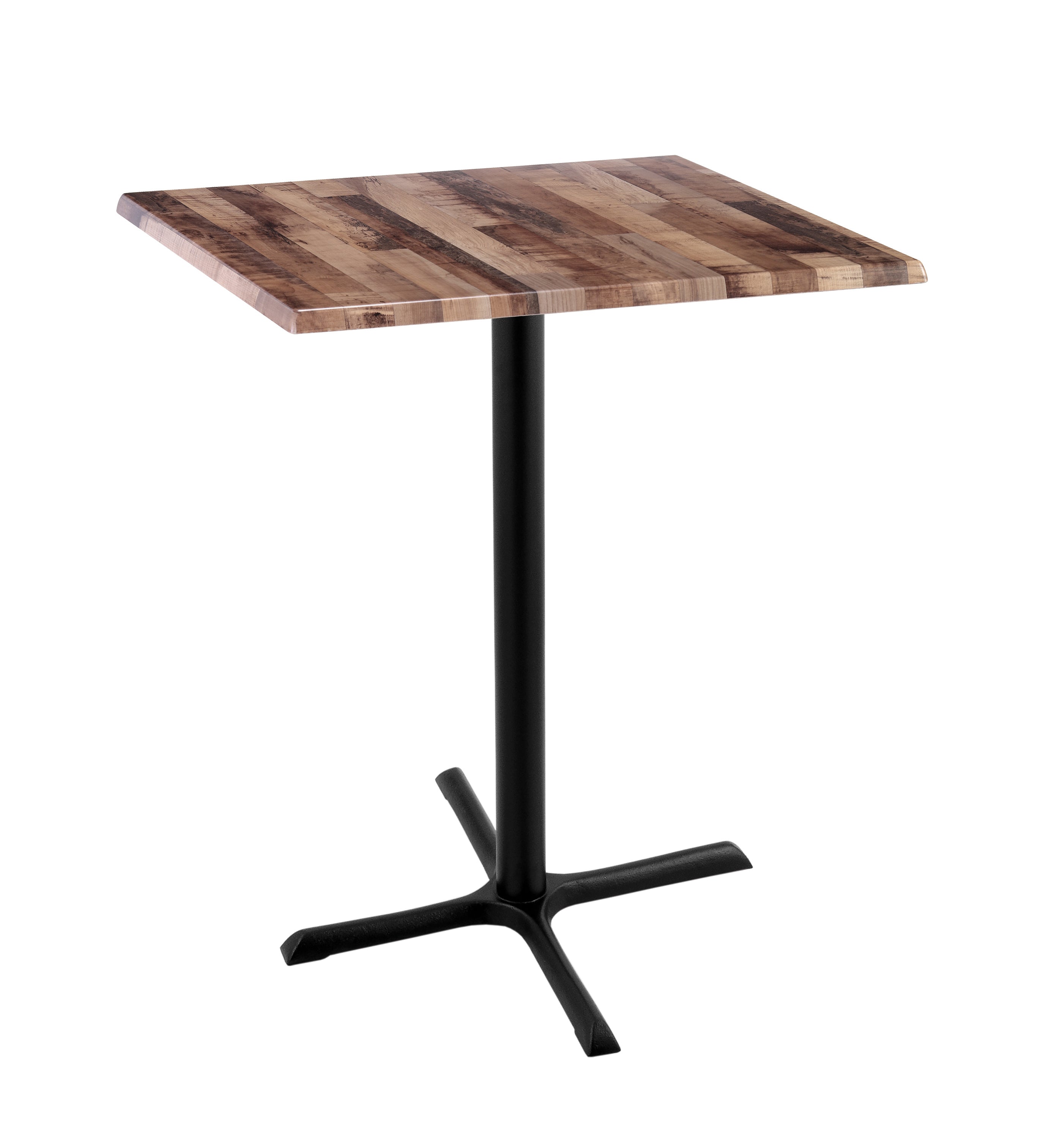 Holland Bar Stool 42-Inch Bar Height Square Patio Table - Indoor/Outdoor, Black Wrinkle Base