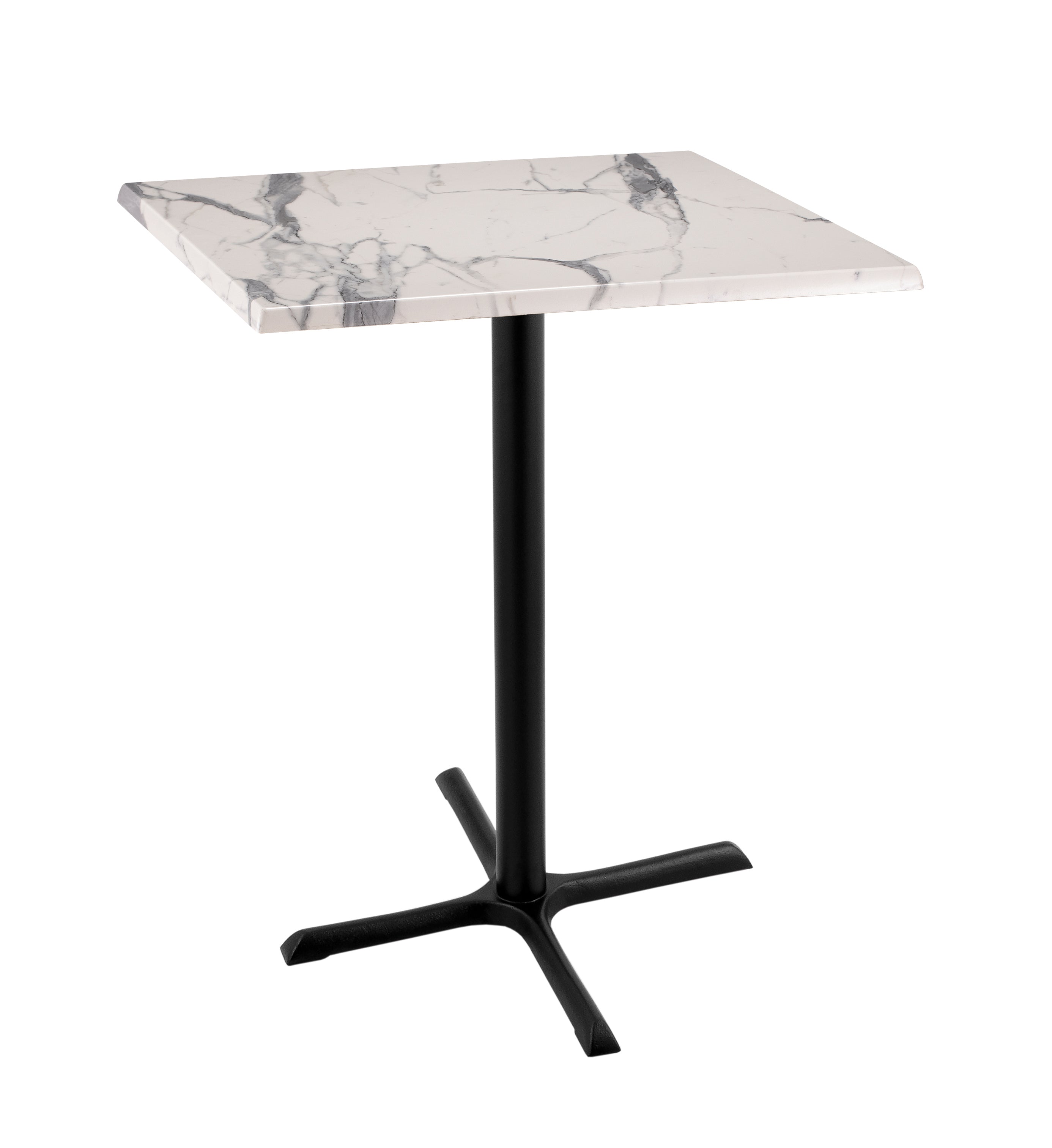 Holland Bar Stool 42-Inch Bar Height Square Patio Table - Indoor/Outdoor, Black Wrinkle Base