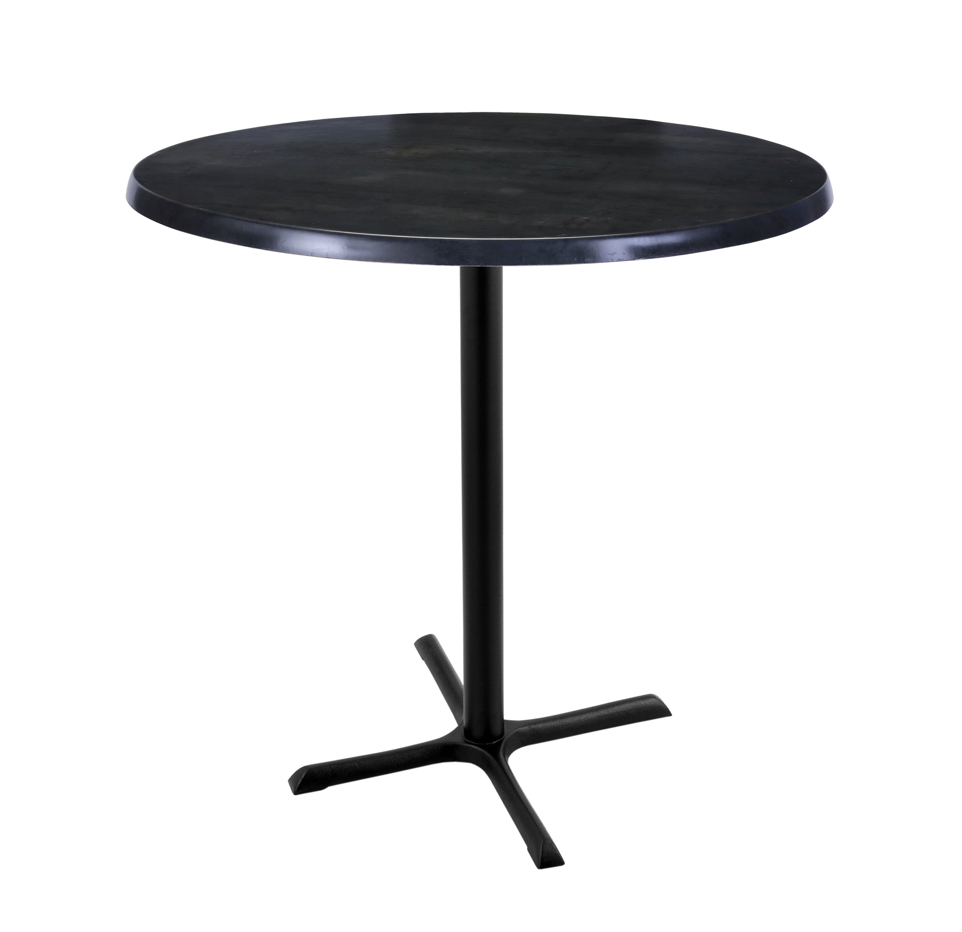 Holland Bar Stool 42-Inch Bar Height Round Patio Table - Indoor/Outdoor, Black Wrinkle Base