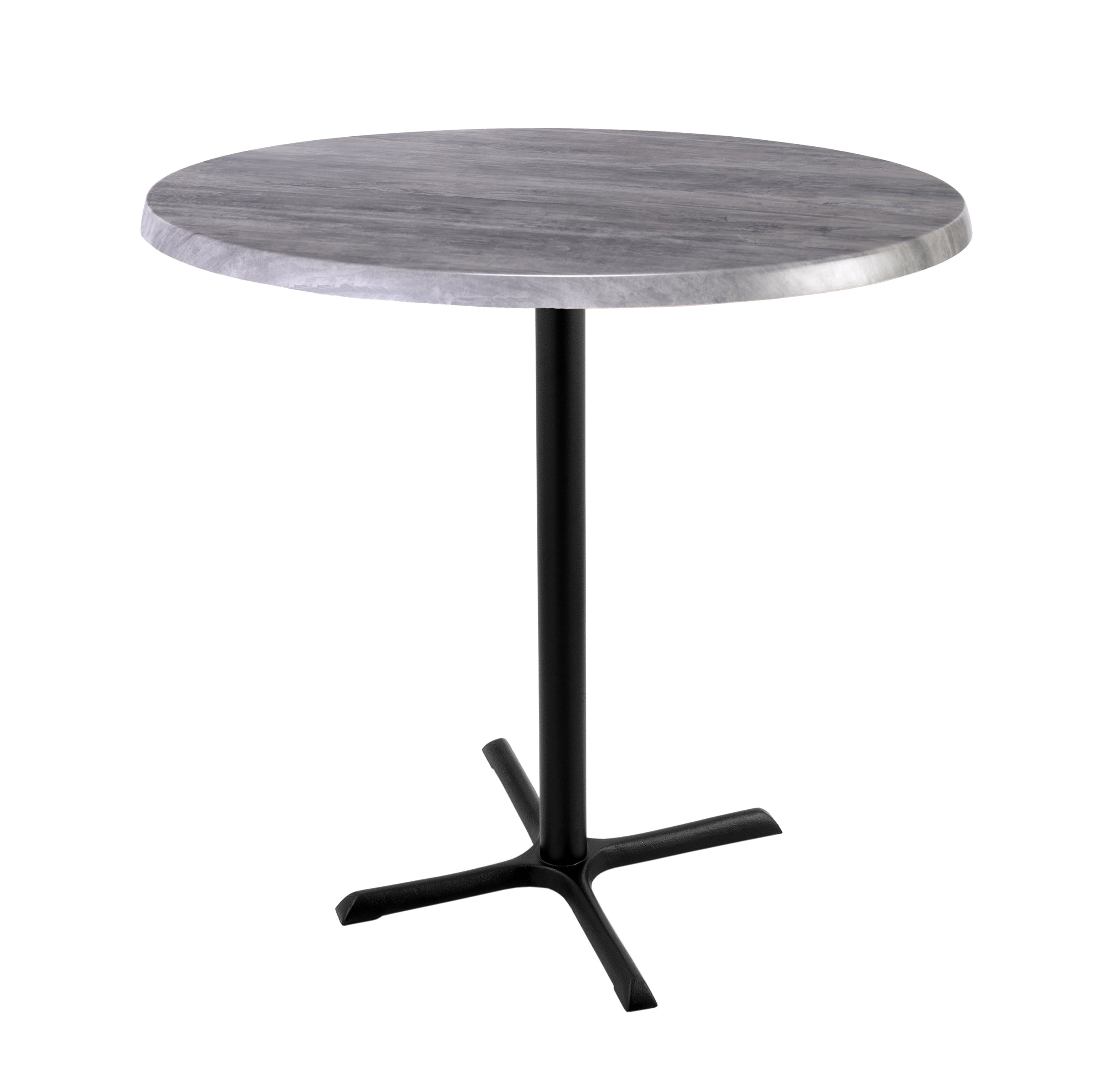 Holland Bar Stool 42-Inch Bar Height Round Patio Table - Indoor/Outdoor, Black Wrinkle Base