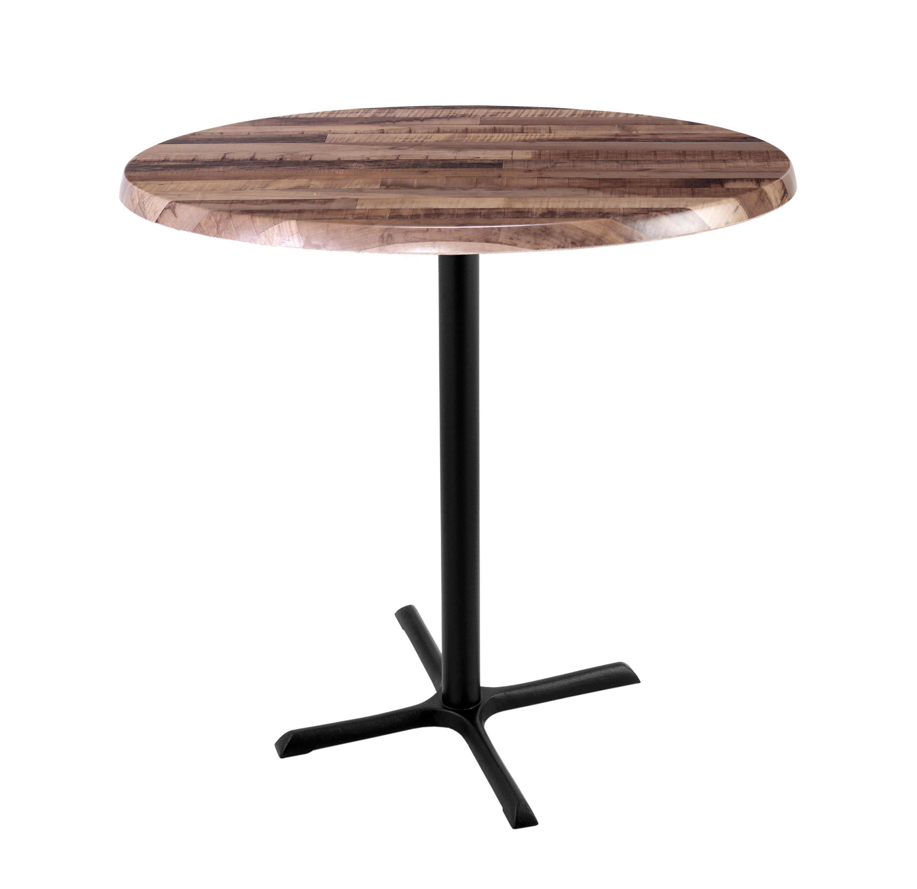 Holland Bar Stool 42-Inch Bar Height Round Patio Table - Indoor/Outdoor, Black Wrinkle Base