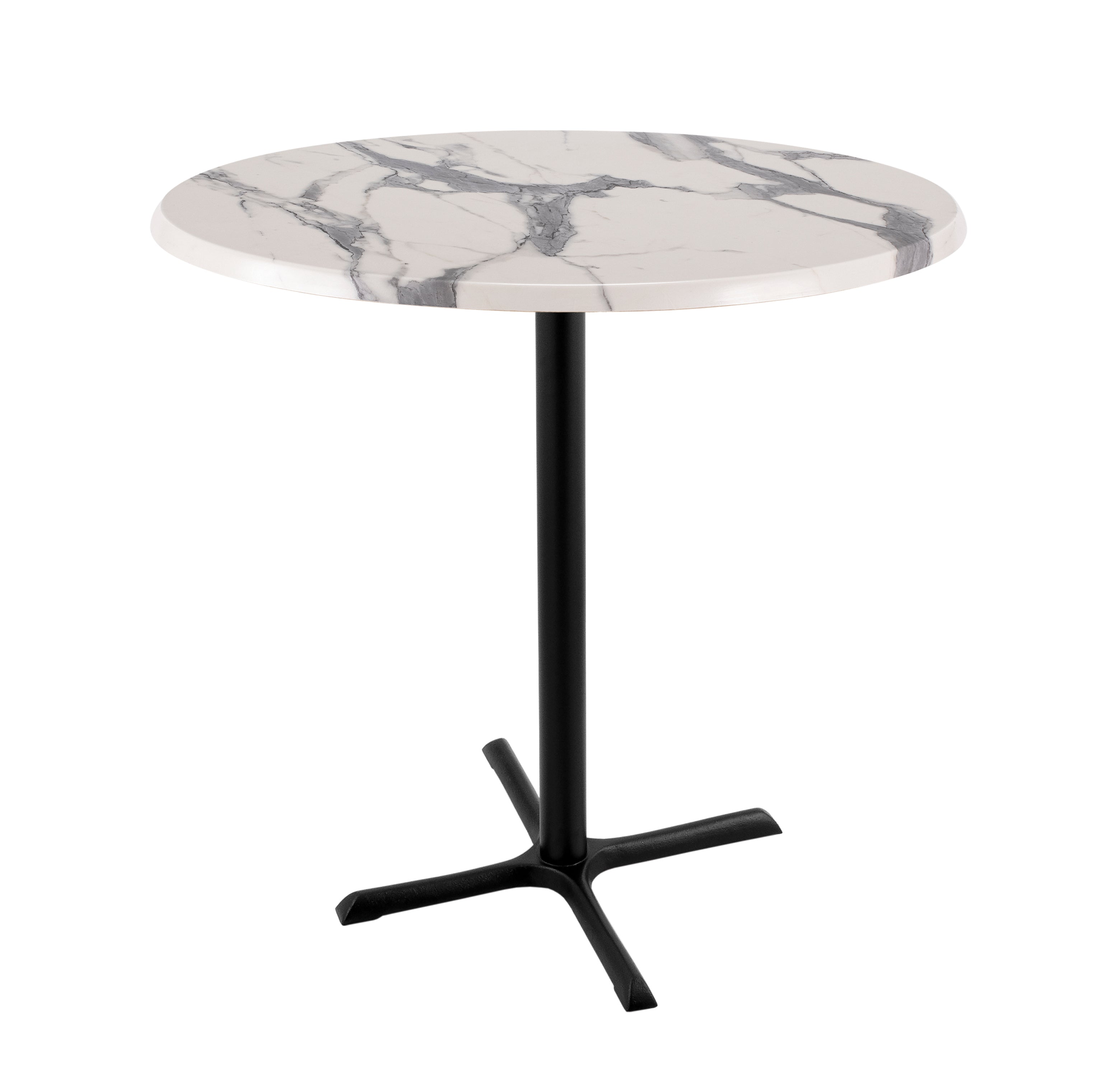 Holland Bar Stool 42-Inch Bar Height Round Patio Table - Indoor/Outdoor, Black Wrinkle Base