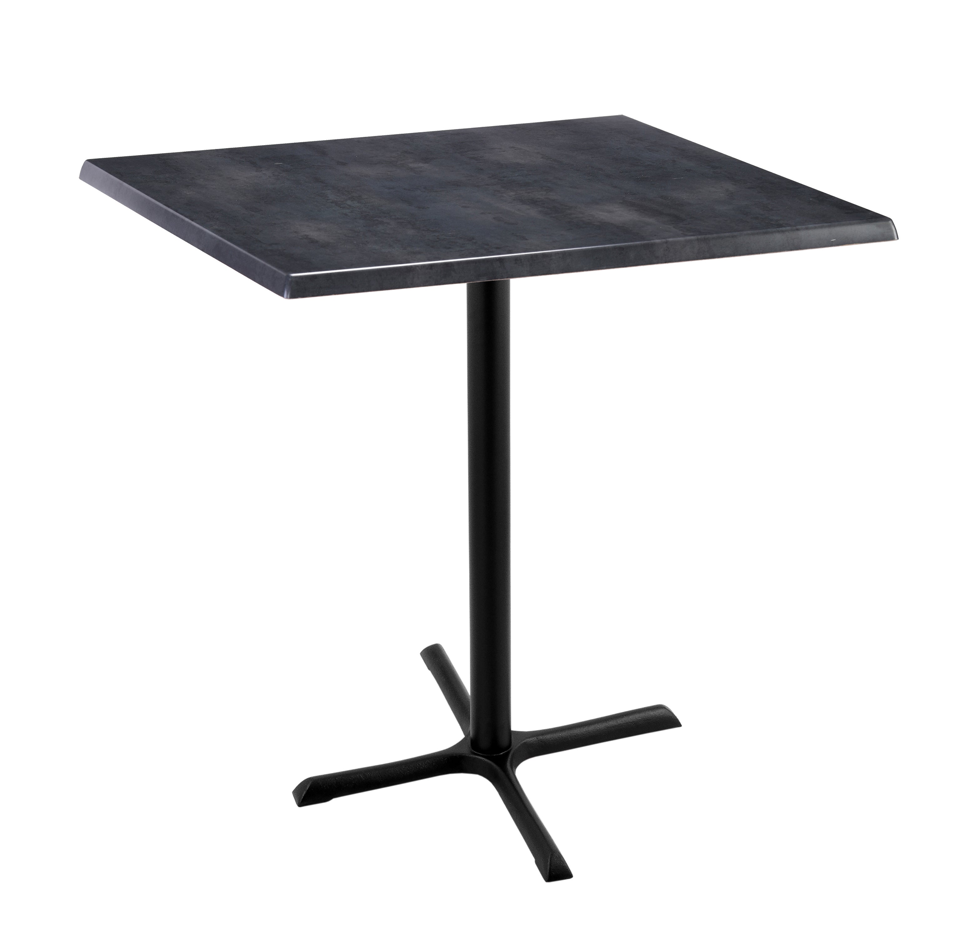 Holland Bar Stool 42-Inch Bar Height Square Patio Table - Indoor/Outdoor, Black Wrinkle Base