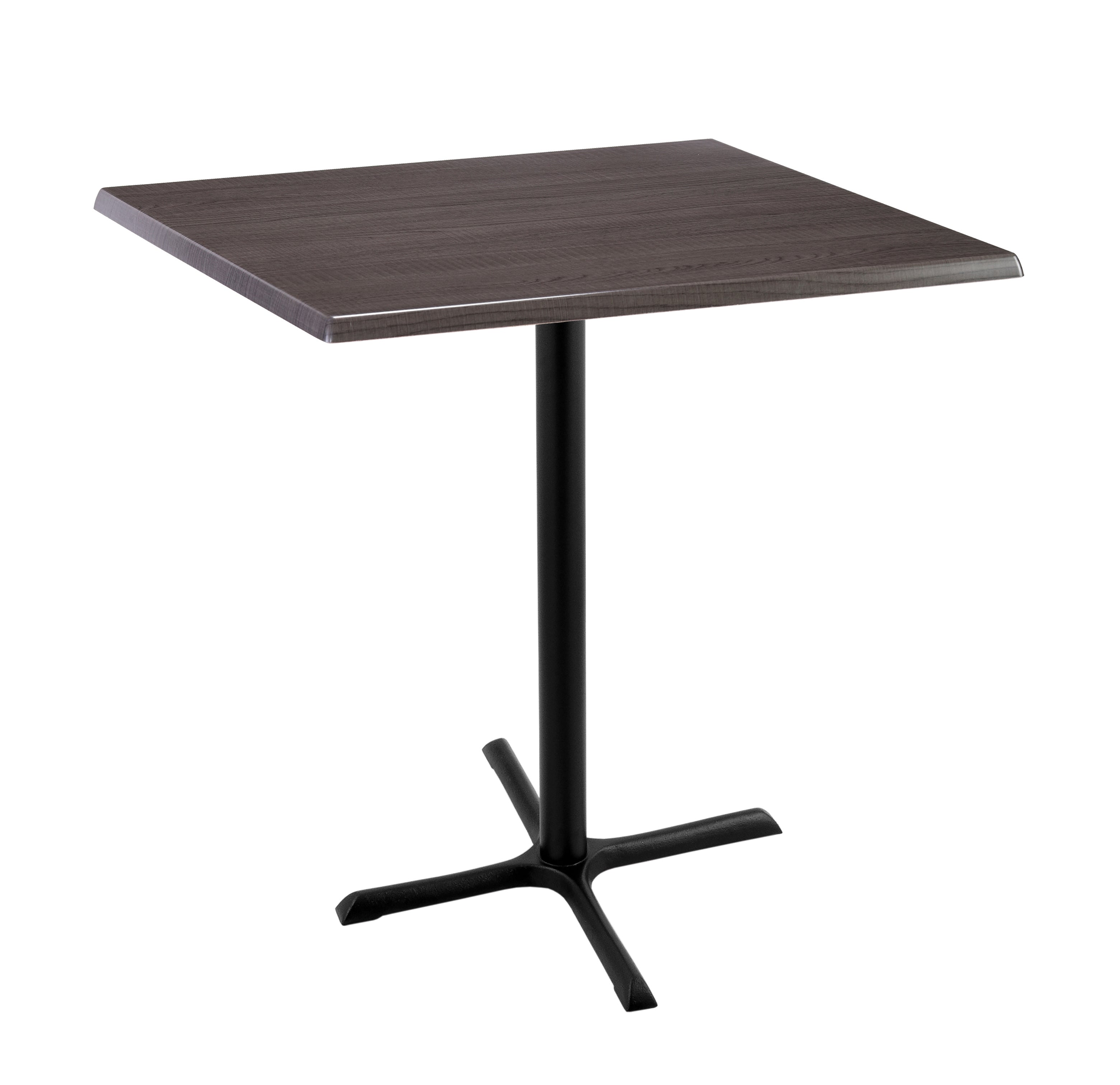 Holland Bar Stool 42-Inch Bar Height Square Patio Table - Indoor/Outdoor, Black Wrinkle Base