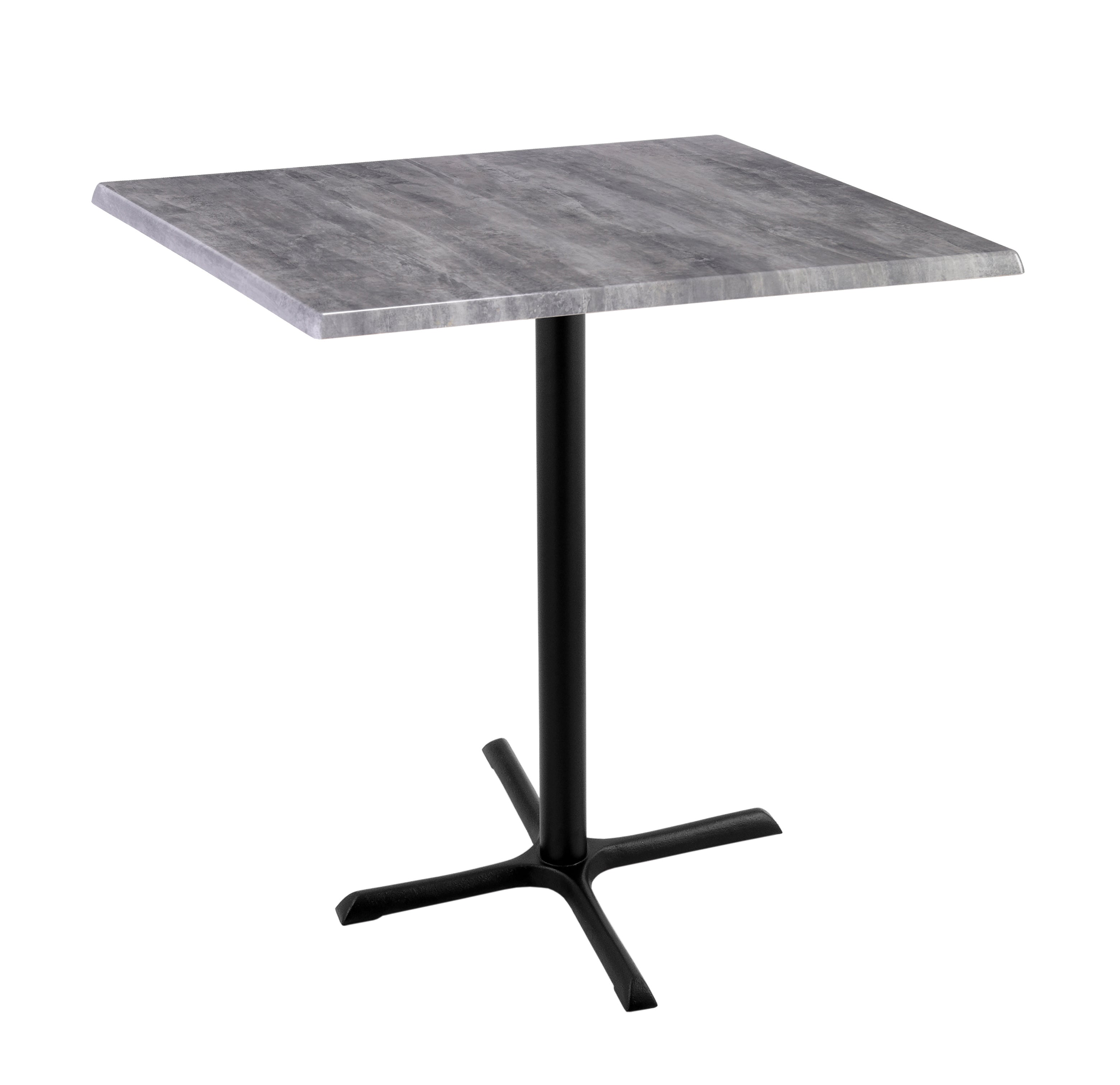 Holland Bar Stool 42-Inch Bar Height Square Patio Table - Indoor/Outdoor, Black Wrinkle Base