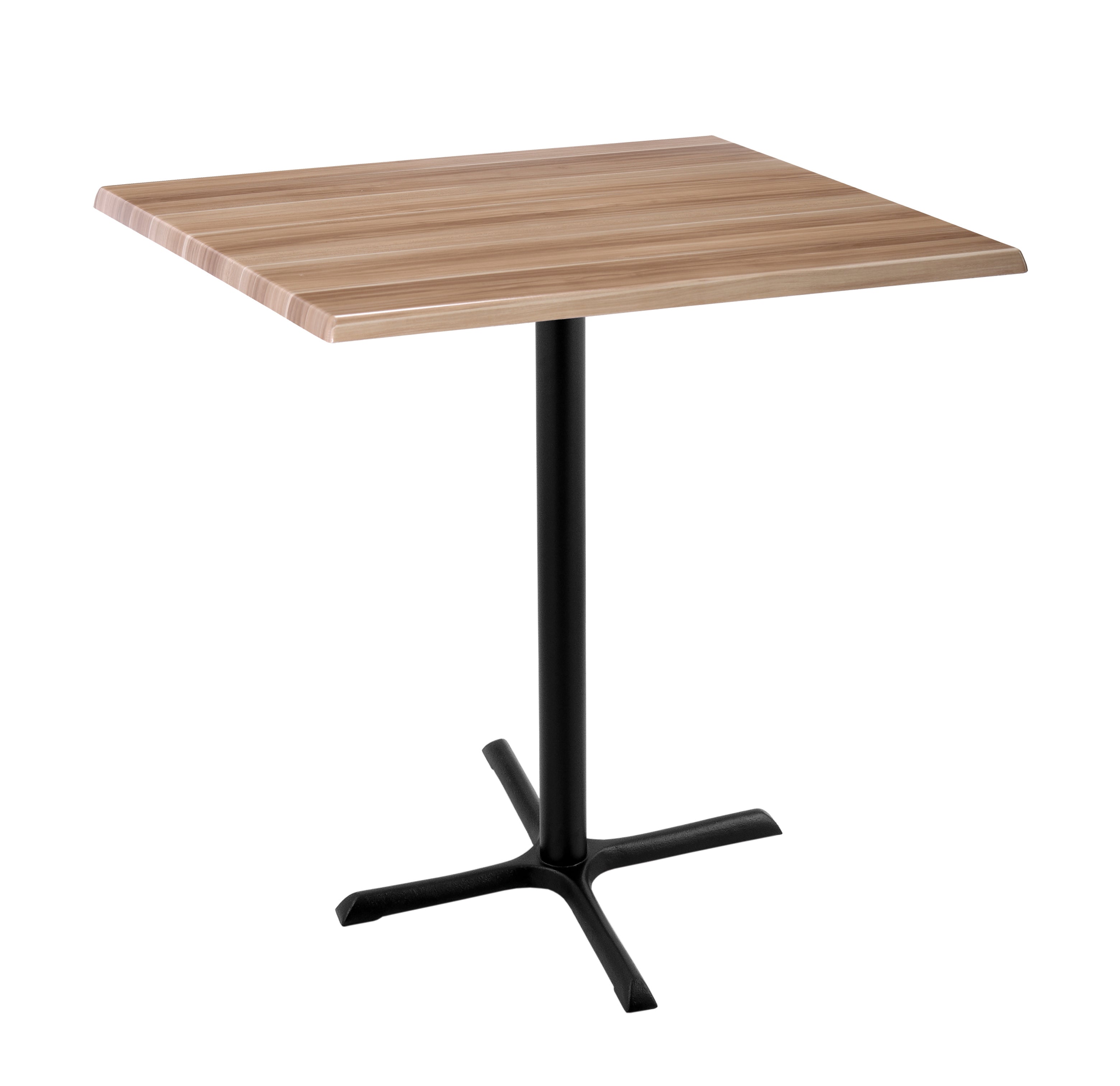 Holland Bar Stool 42-Inch Bar Height Square Patio Table - Indoor/Outdoor, Black Wrinkle Base