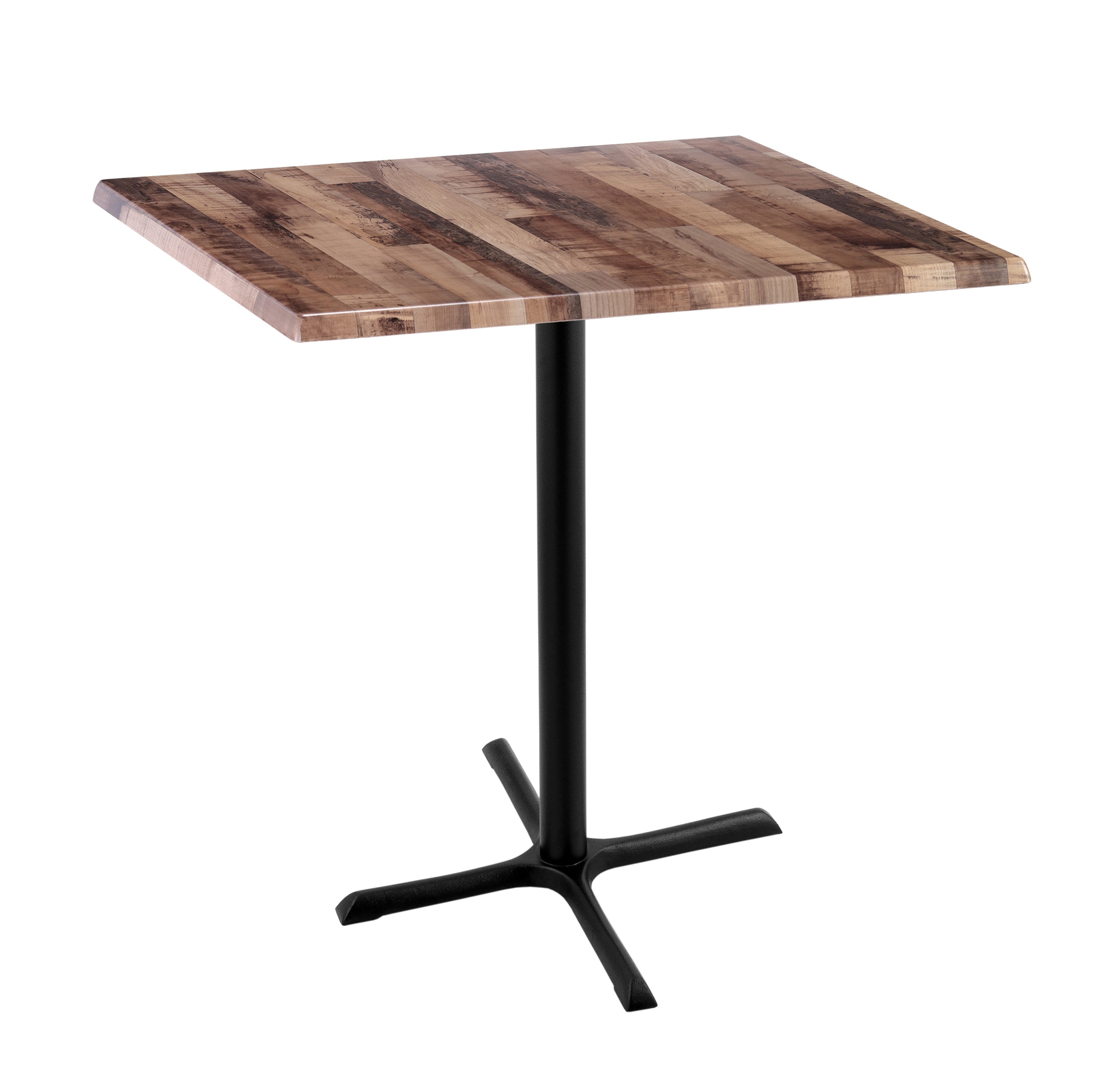 Holland Bar Stool 42-Inch Bar Height Square Patio Table - Indoor/Outdoor, Black Wrinkle Base