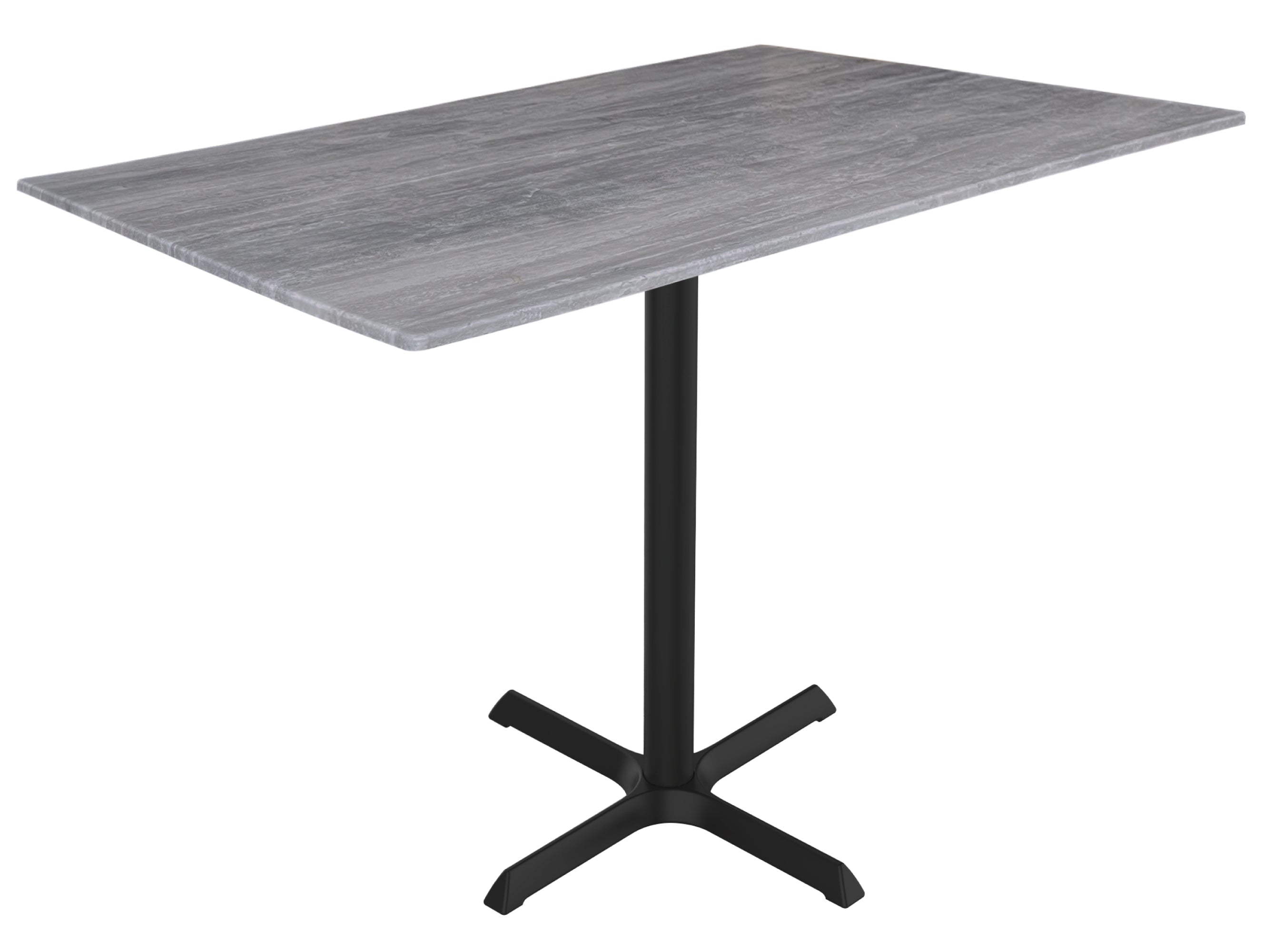 Holland Bar Stool 30-Inch Dining Height Rectangle (32" x 48") Patio Table - Indoor/Outdoor, Black Wrinkle Base