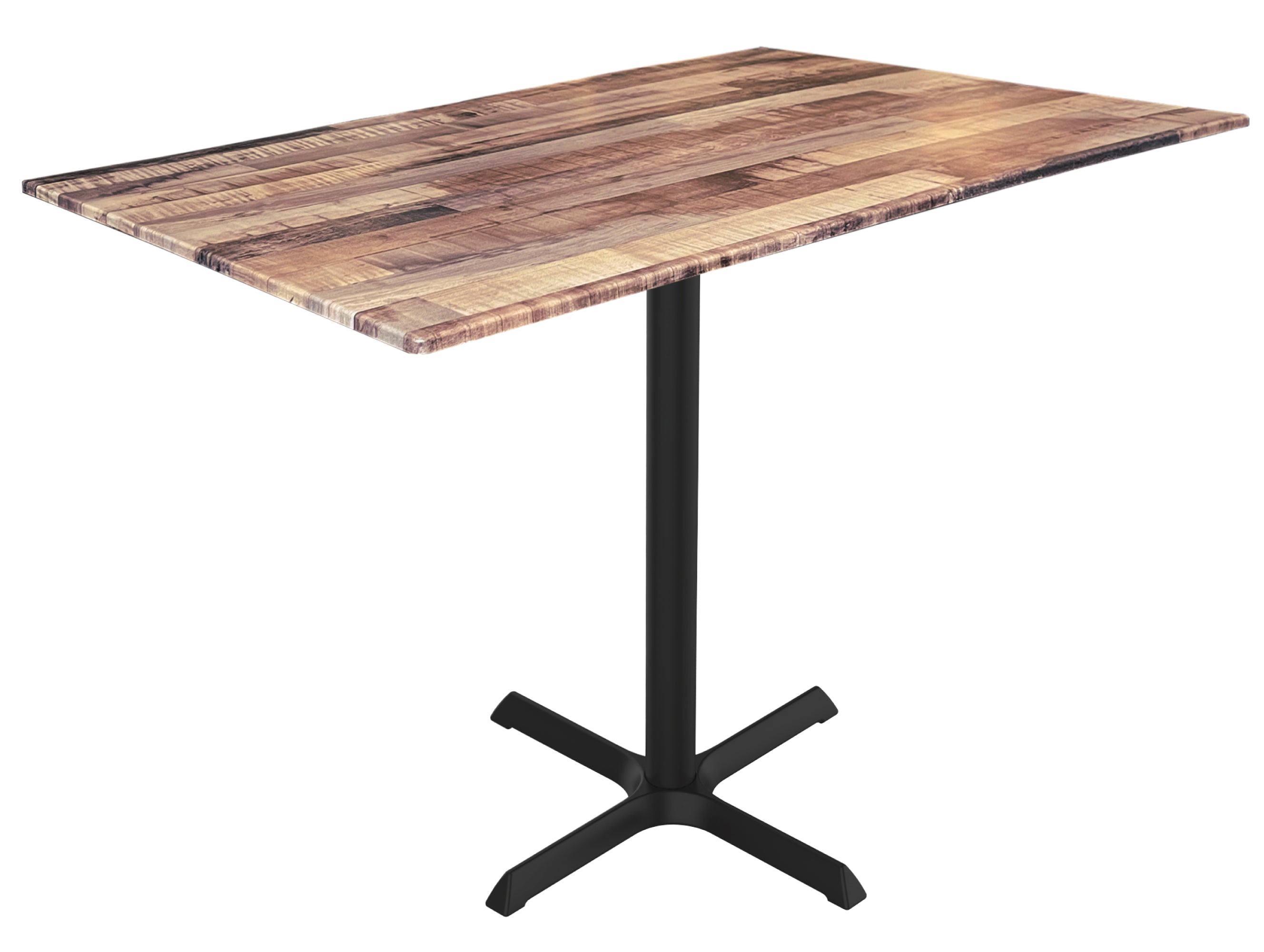 Holland Bar Stool 30-Inch Dining Height Rectangle (32" x 48") Patio Table - Indoor/Outdoor, Black Wrinkle Base
