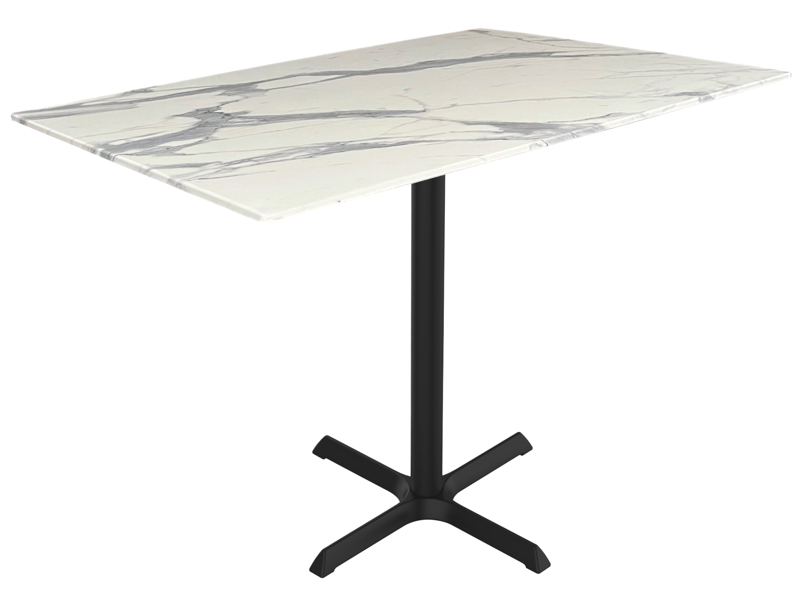 Holland Bar Stool 30-Inch Dining Height Rectangle (32" x 48") Patio Table - Indoor/Outdoor, Black Wrinkle Base