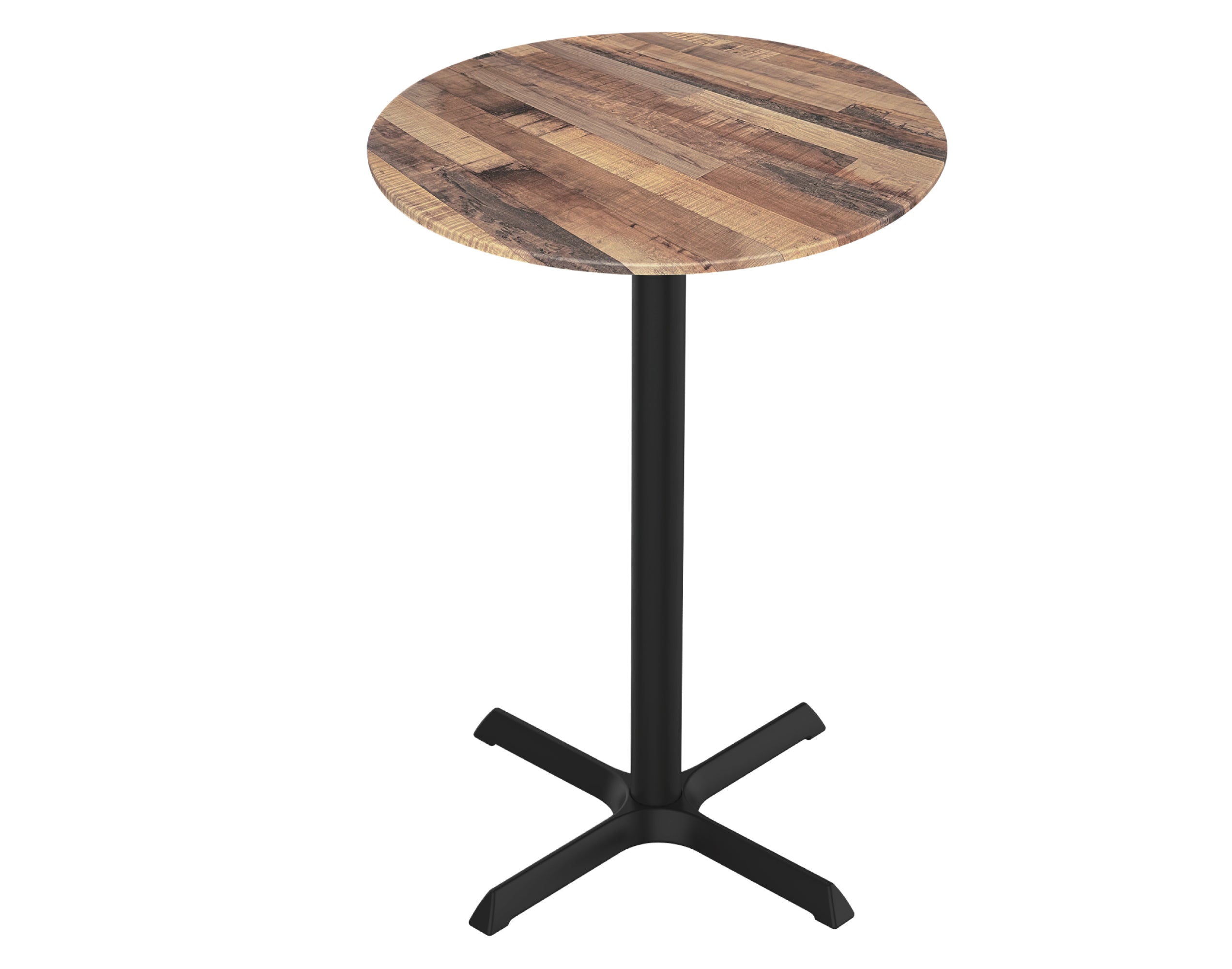 Holland Bar Stool 36-Inch Counter Height Round Patio Table - Indoor/Outdoor, Black Wrinkle Base