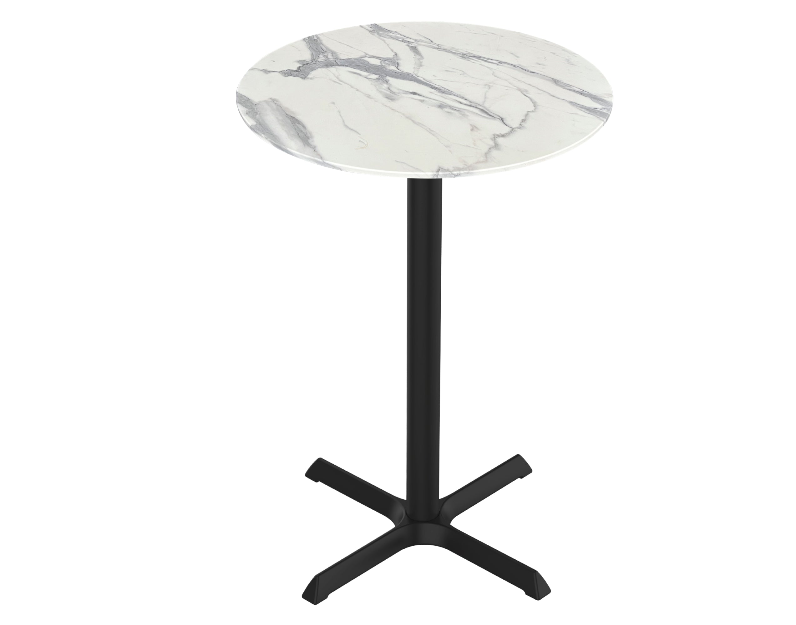 Holland Bar Stool 42-Inch Bar Height Round Patio Table - Indoor/Outdoor, Black Wrinkle Base