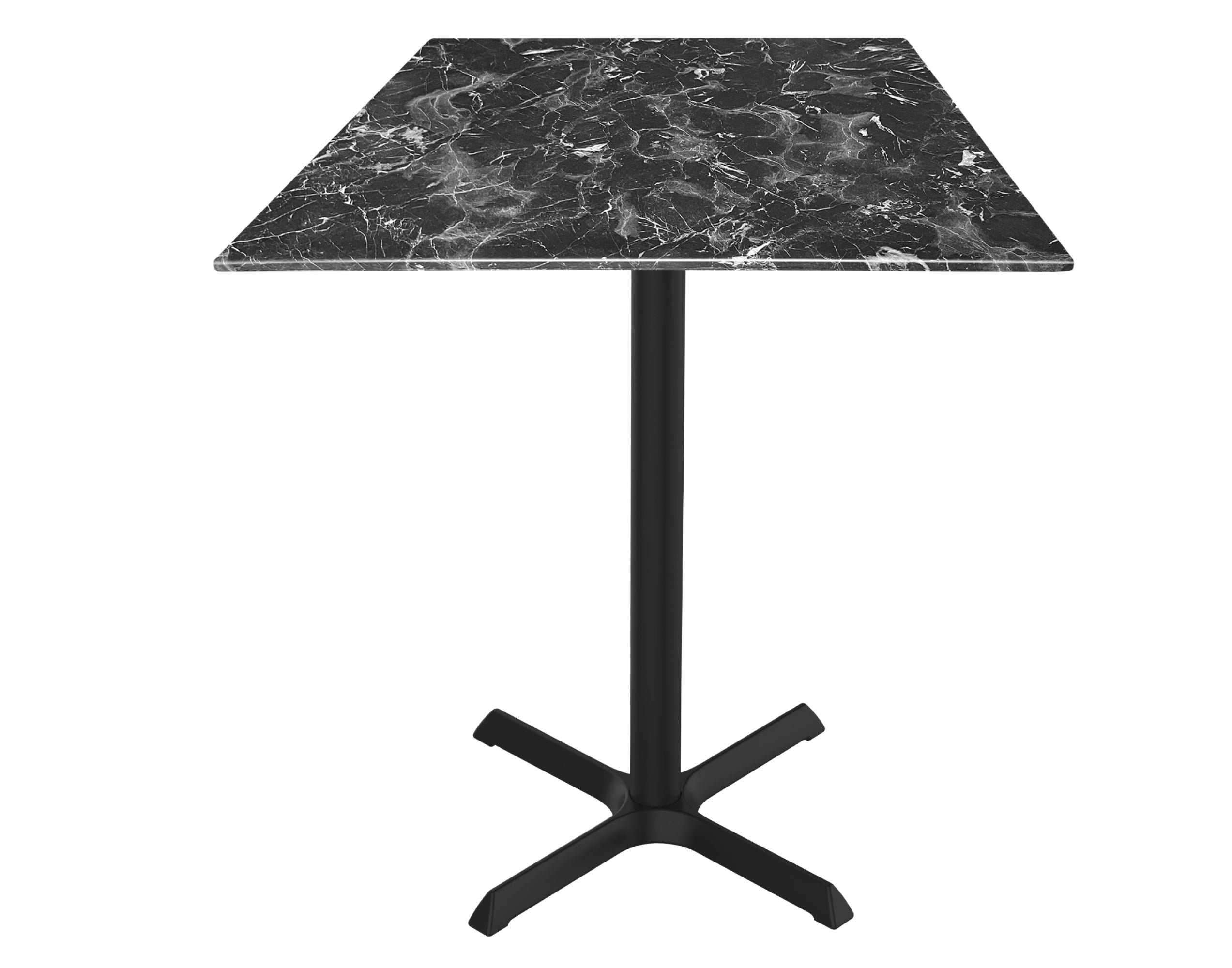 Holland Bar Stool 42-Inch Bar Height Square Patio Table - Indoor/Outdoor, Black Wrinkle Base