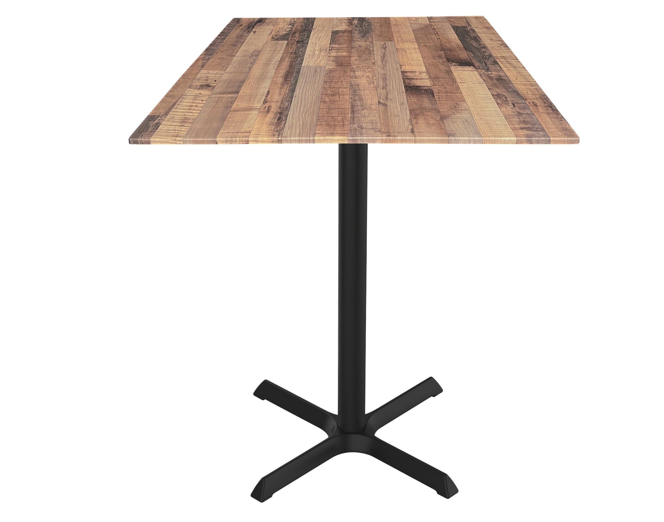 Holland Bar Stool 36-Inch Counter Height Square Patio Table - Indoor/Outdoor, Black Wrinkle Base