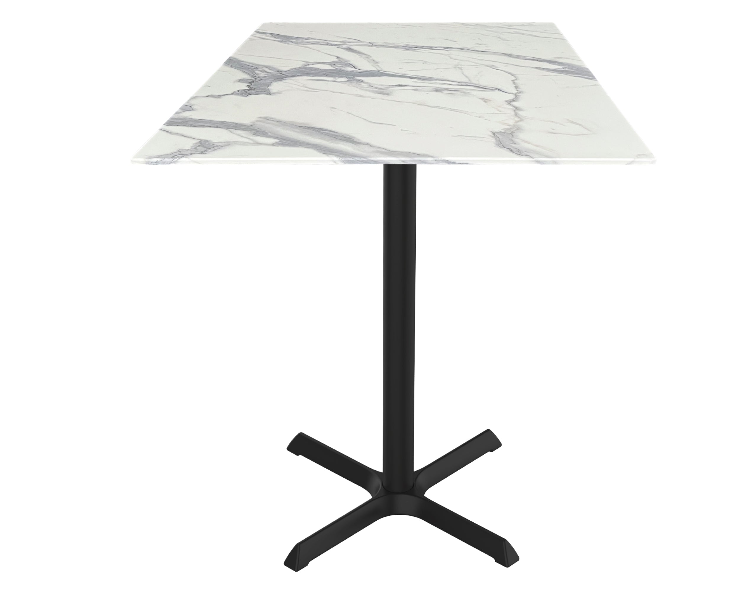 Holland Bar Stool 42-Inch Bar Height Square Patio Table - Indoor/Outdoor, Black Wrinkle Base
