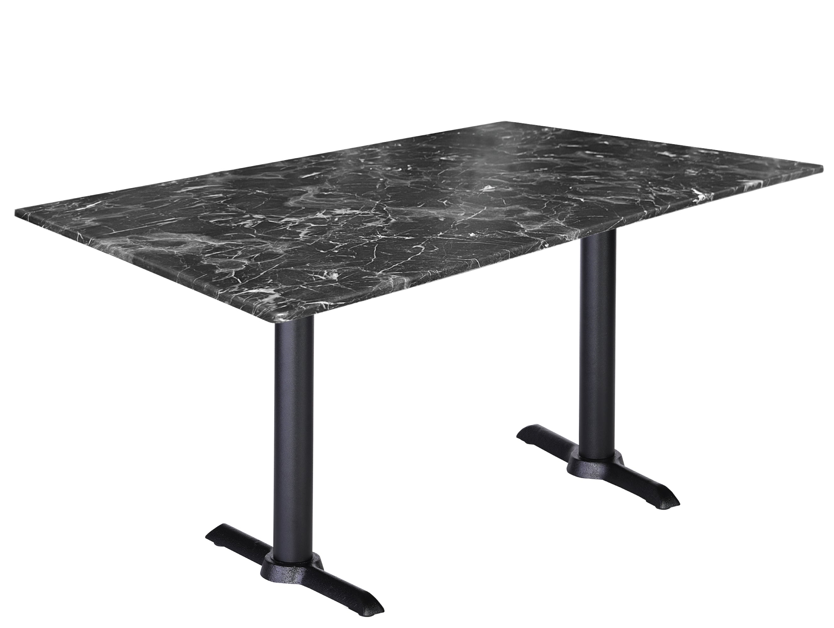 Holland Bar Stool 30-Inch Dining Height Rectangle (32" x 48") Patio Table - Indoor/Outdoor, Black Wrinkle Base