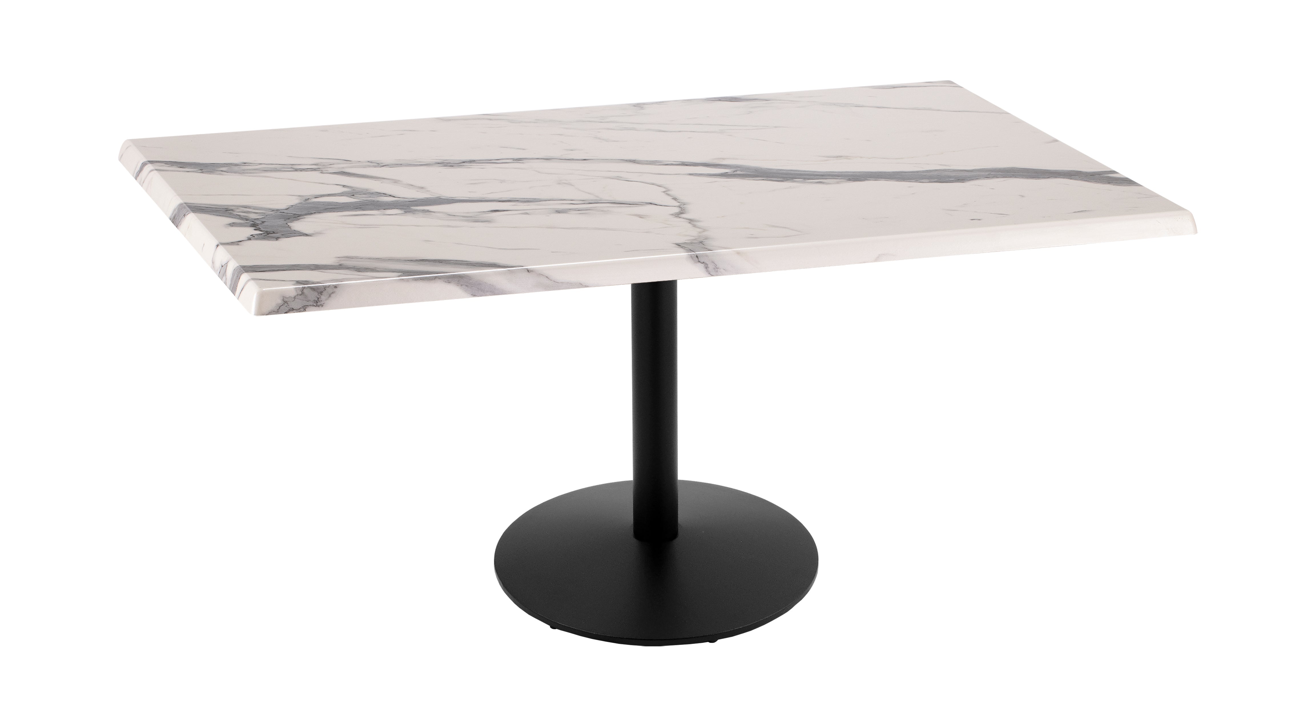 Holland Bar Stool 30-Inch Dining Height Rectangle (30" x 48") Patio Table - Indoor/Outdoor, Black Wrinkle Base