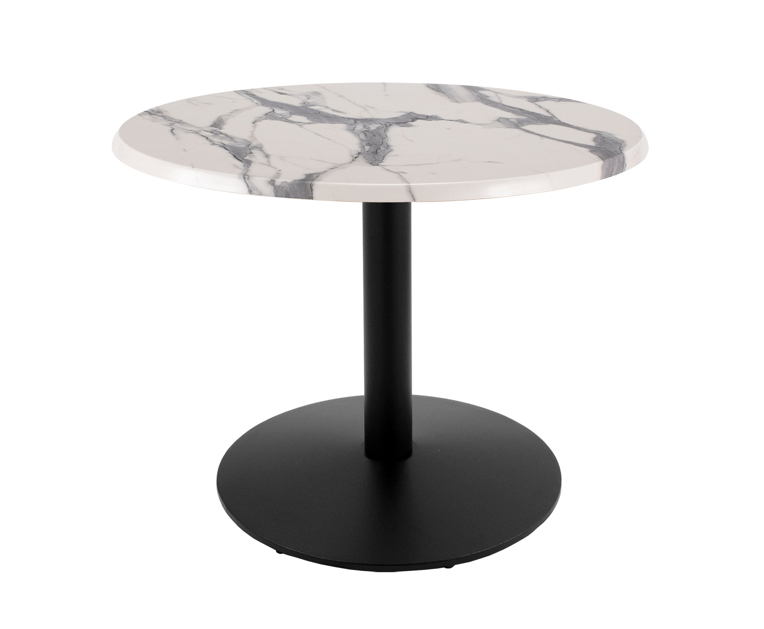 Holland Bar Stool 30-Inch Dining Height Round Patio Table - Indoor/Outdoor, Black Wrinkle Base
