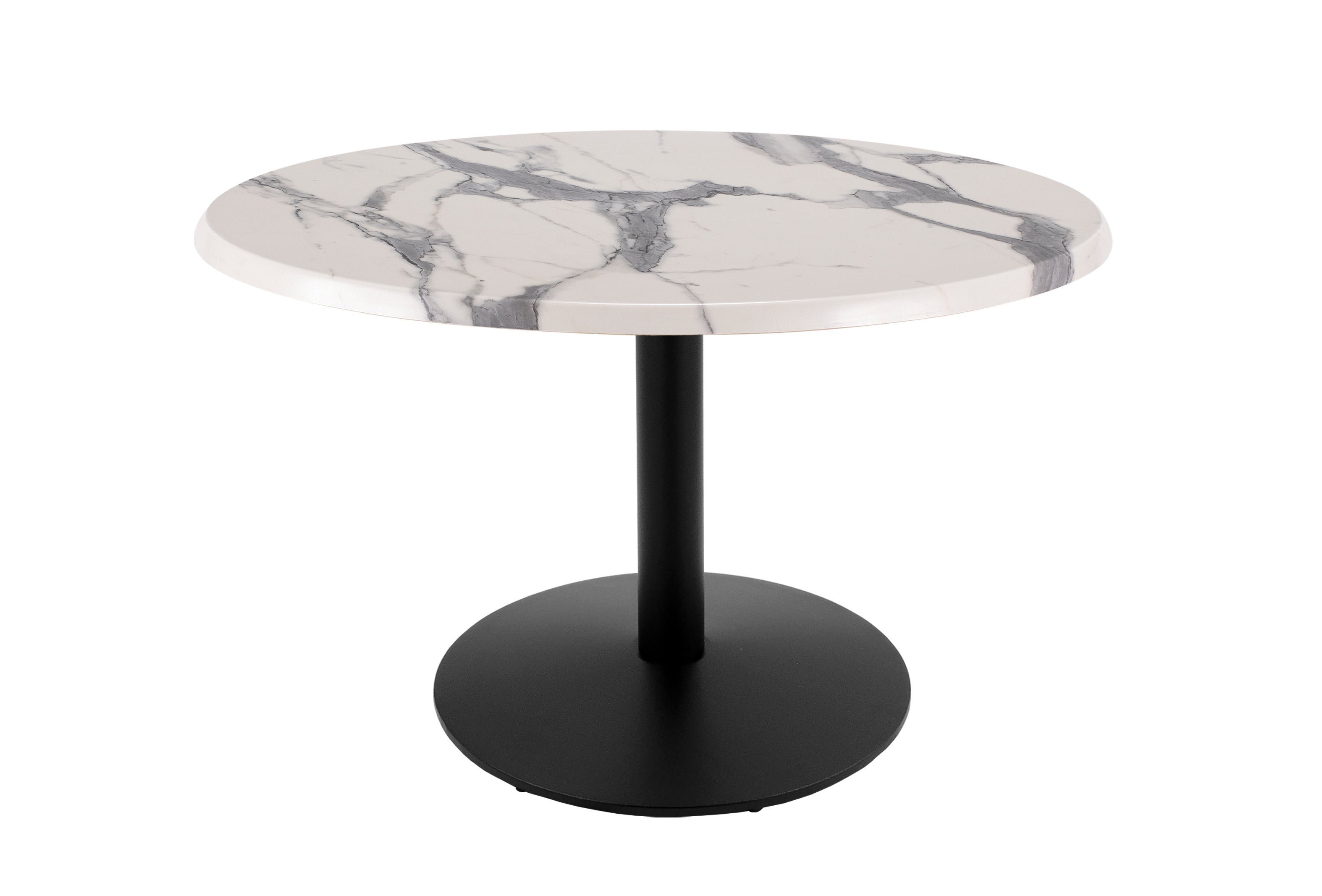 Holland Bar Stool 30-Inch Dining Height Round Patio Table - Indoor/Outdoor, Black Wrinkle Base