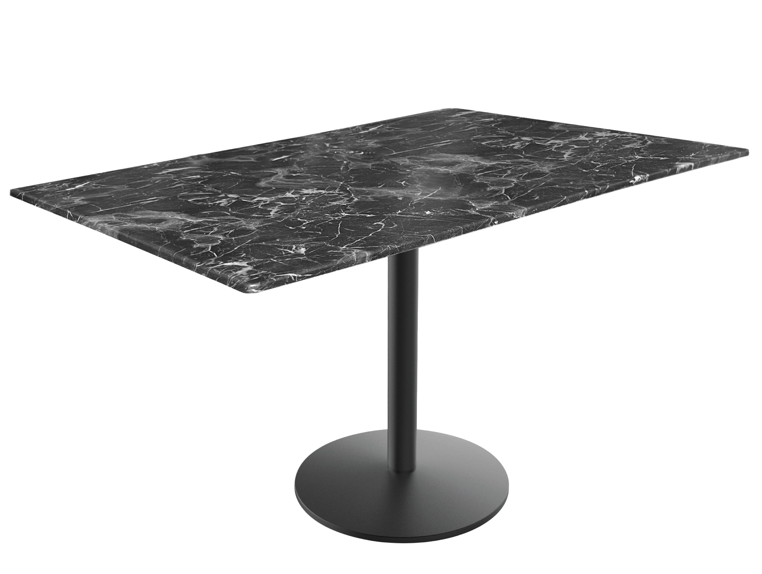 Holland Bar Stool 42-Inch Bar Height Rectangle (32" x 48") Patio Table - Indoor/Outdoor, Black Wrinkle Base