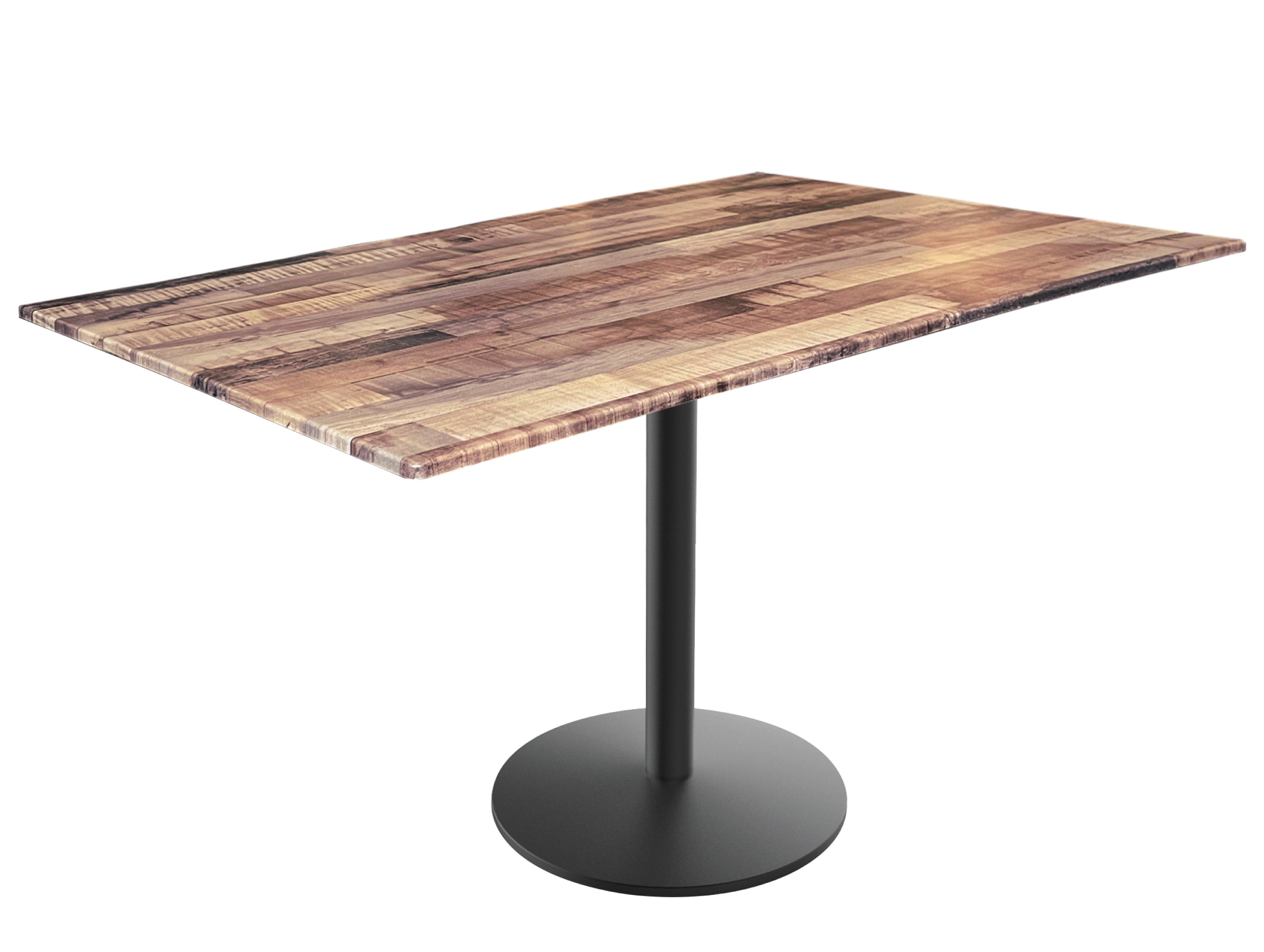 Holland Bar Stool 36-Inch Counter Height Rectangle (32" x 48") Patio Table - Indoor/Outdoor, Black Wrinkle Base