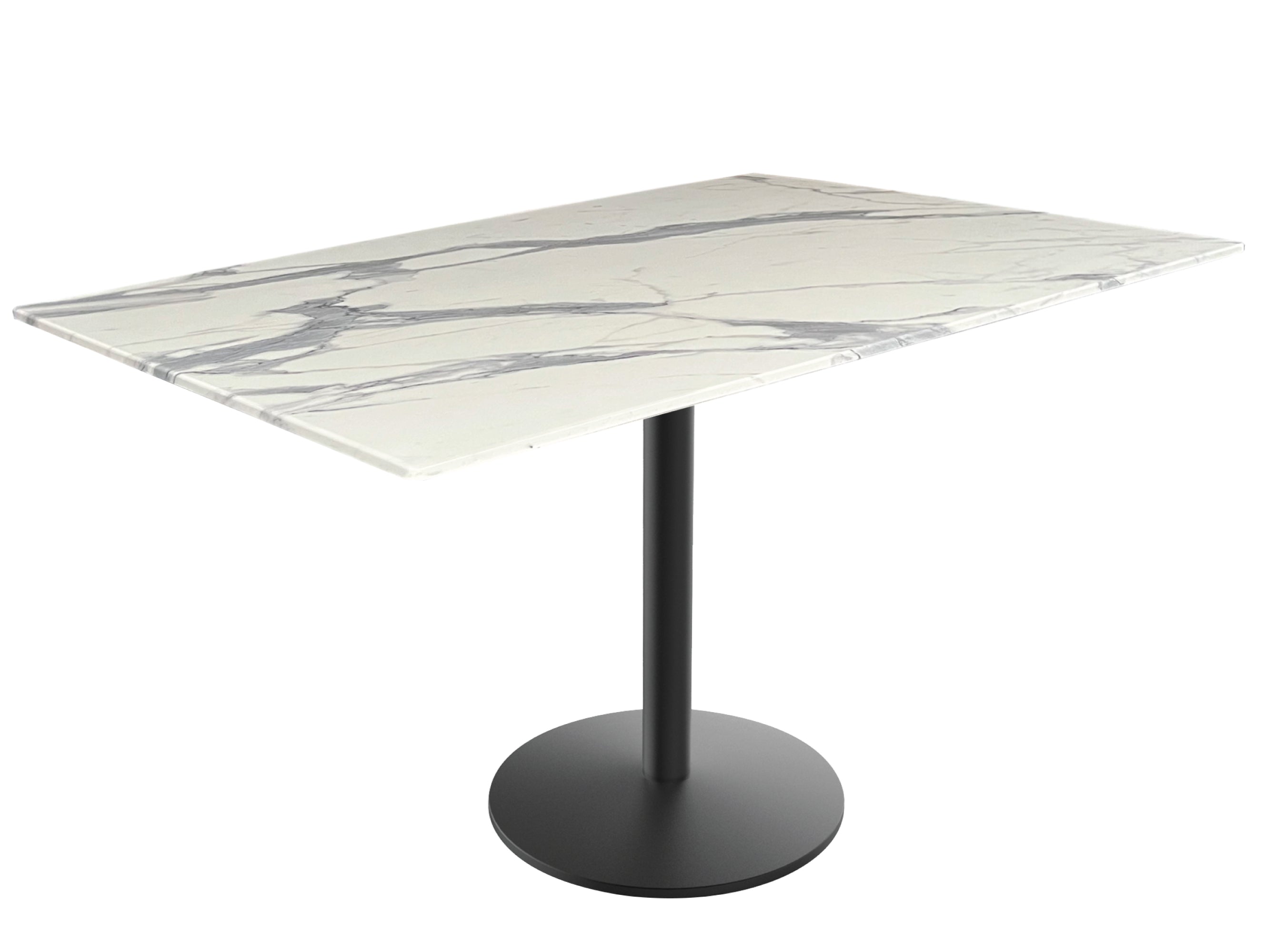 Holland Bar Stool 42-Inch Bar Height Rectangle (32" x 48") Patio Table - Indoor/Outdoor, Black Wrinkle Base