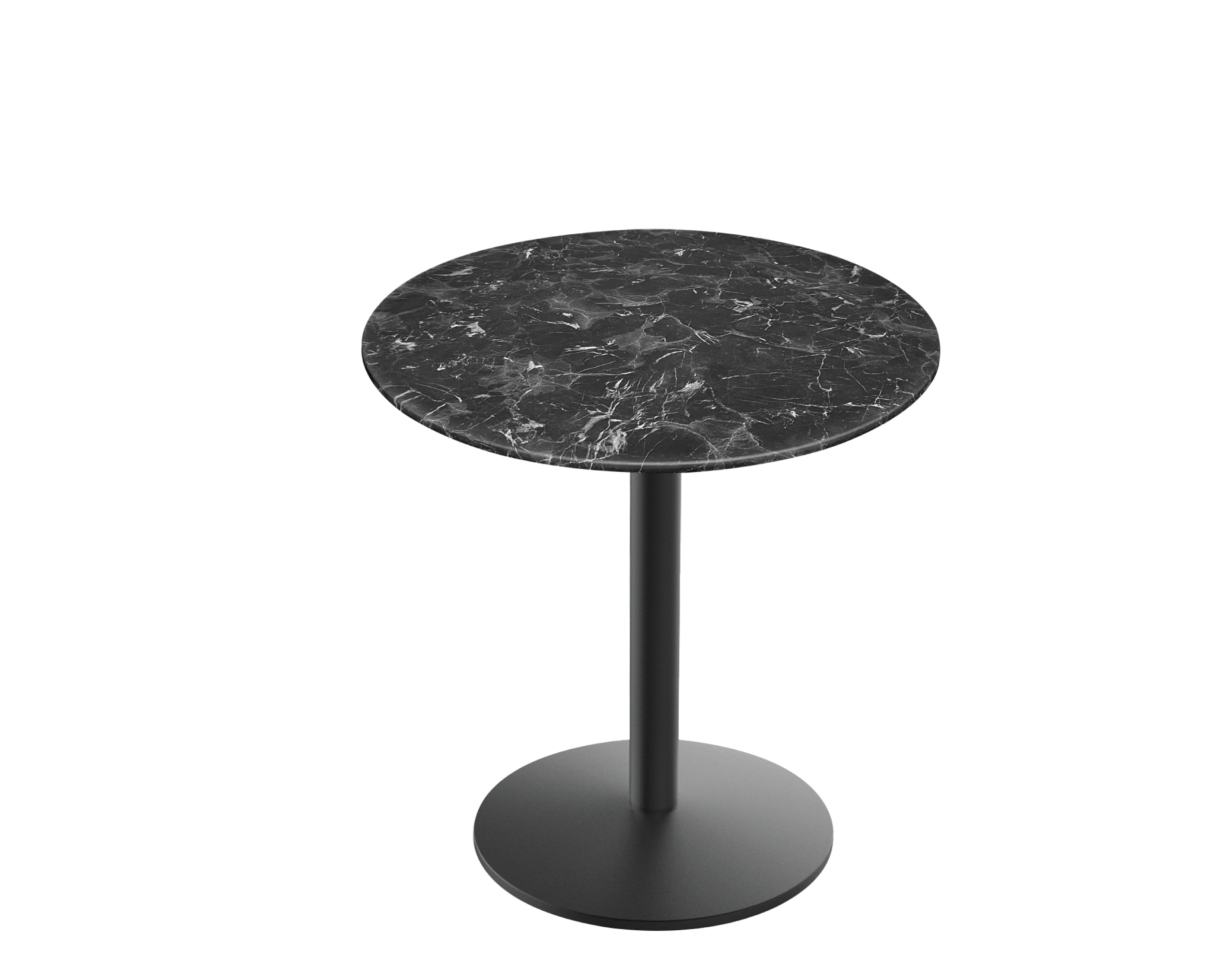 Holland Bar Stool 30-Inch Dining Height Round Patio Table - Indoor/Outdoor, Black Wrinkle Base