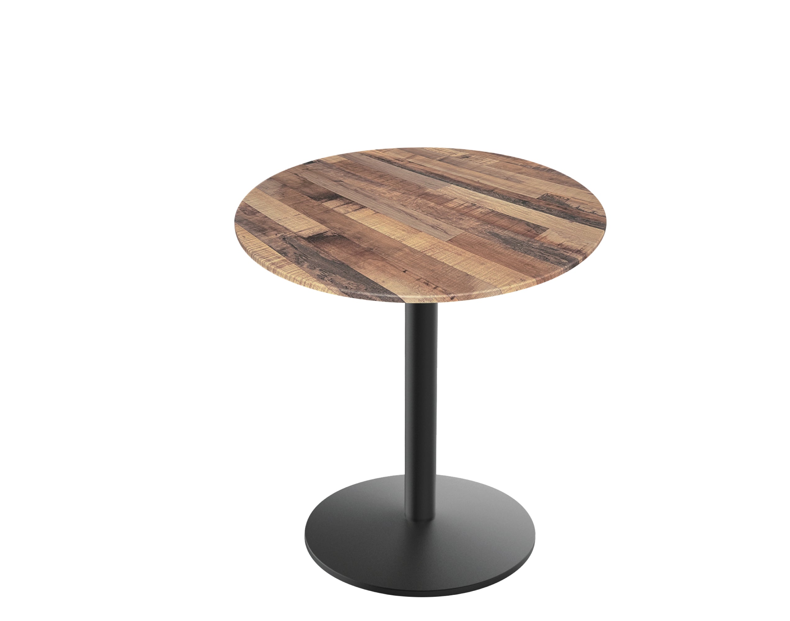 Holland Bar Stool 30-Inch Dining Height Round Patio Table - Indoor/Outdoor, Black Wrinkle Base
