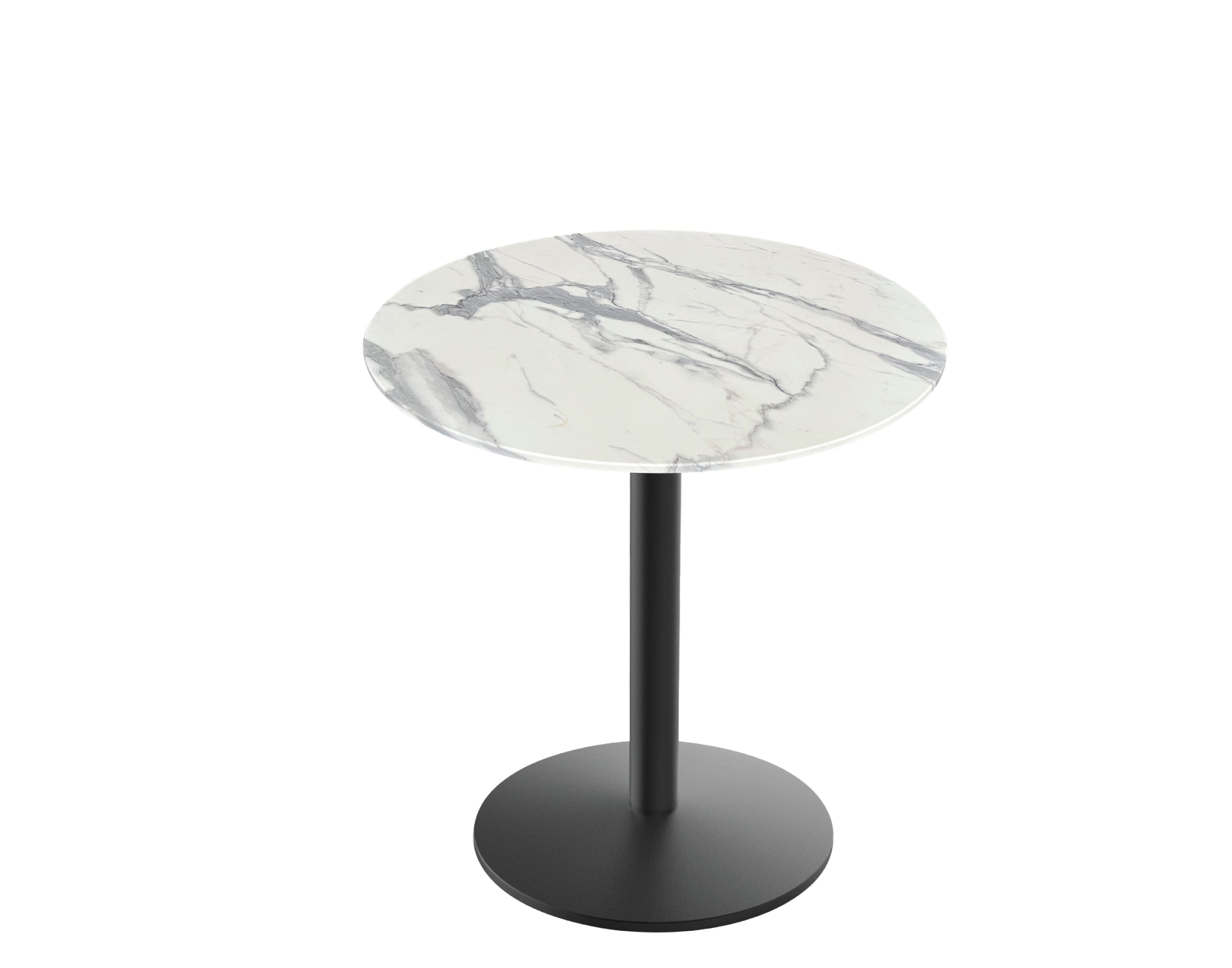 Holland Bar Stool 30-Inch Dining Height Round Patio Table - Indoor/Outdoor, Black Wrinkle Base