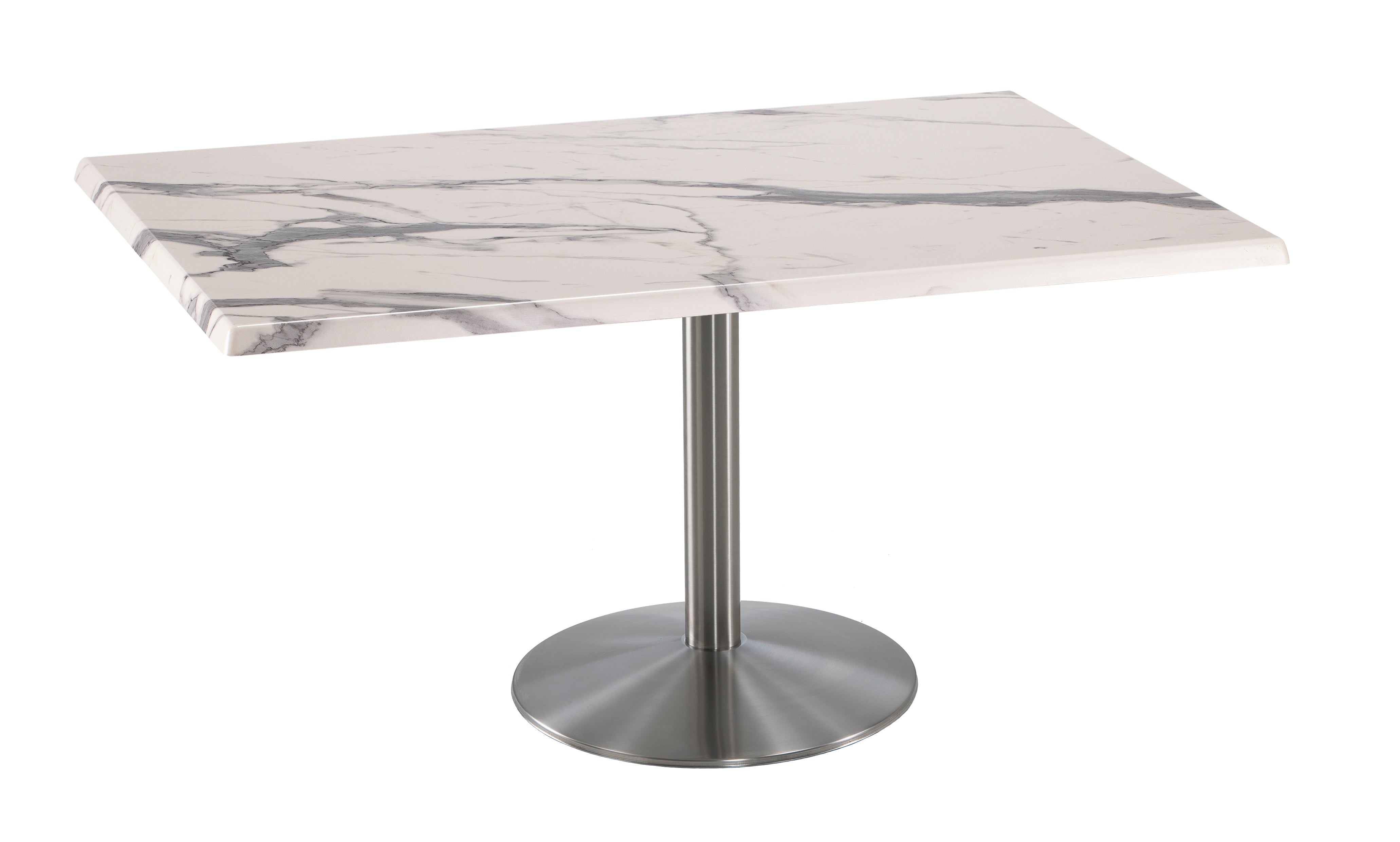 Holland Bar Stool 30-Inch Dining Height Rectangle (30" x 48") Patio Table - Indoor/Outdoor, Stainless Steel Base
