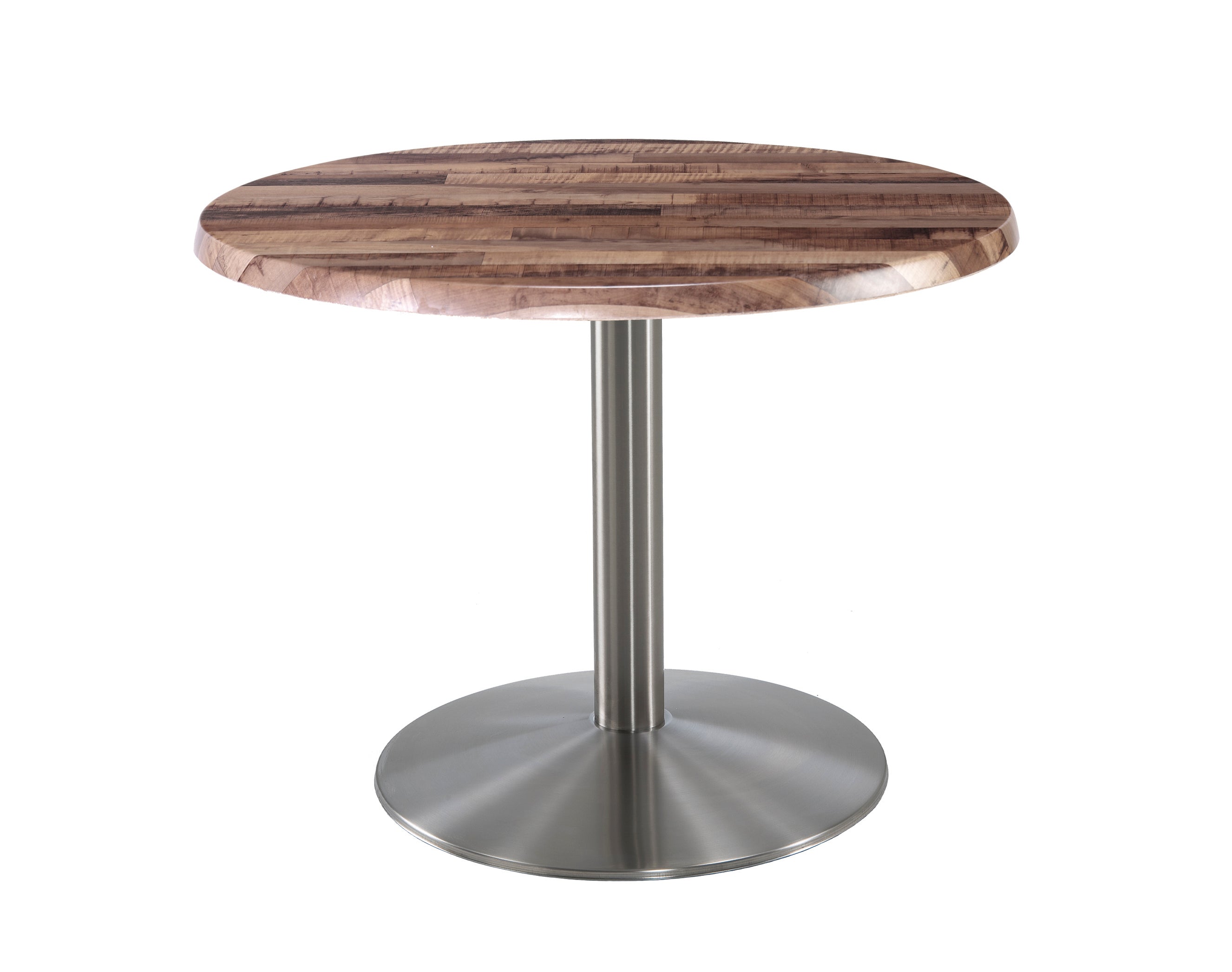 Holland Bar Stool 30-Inch Dining Height Round Patio Table - Indoor/Outdoor, Stainless Steel Base