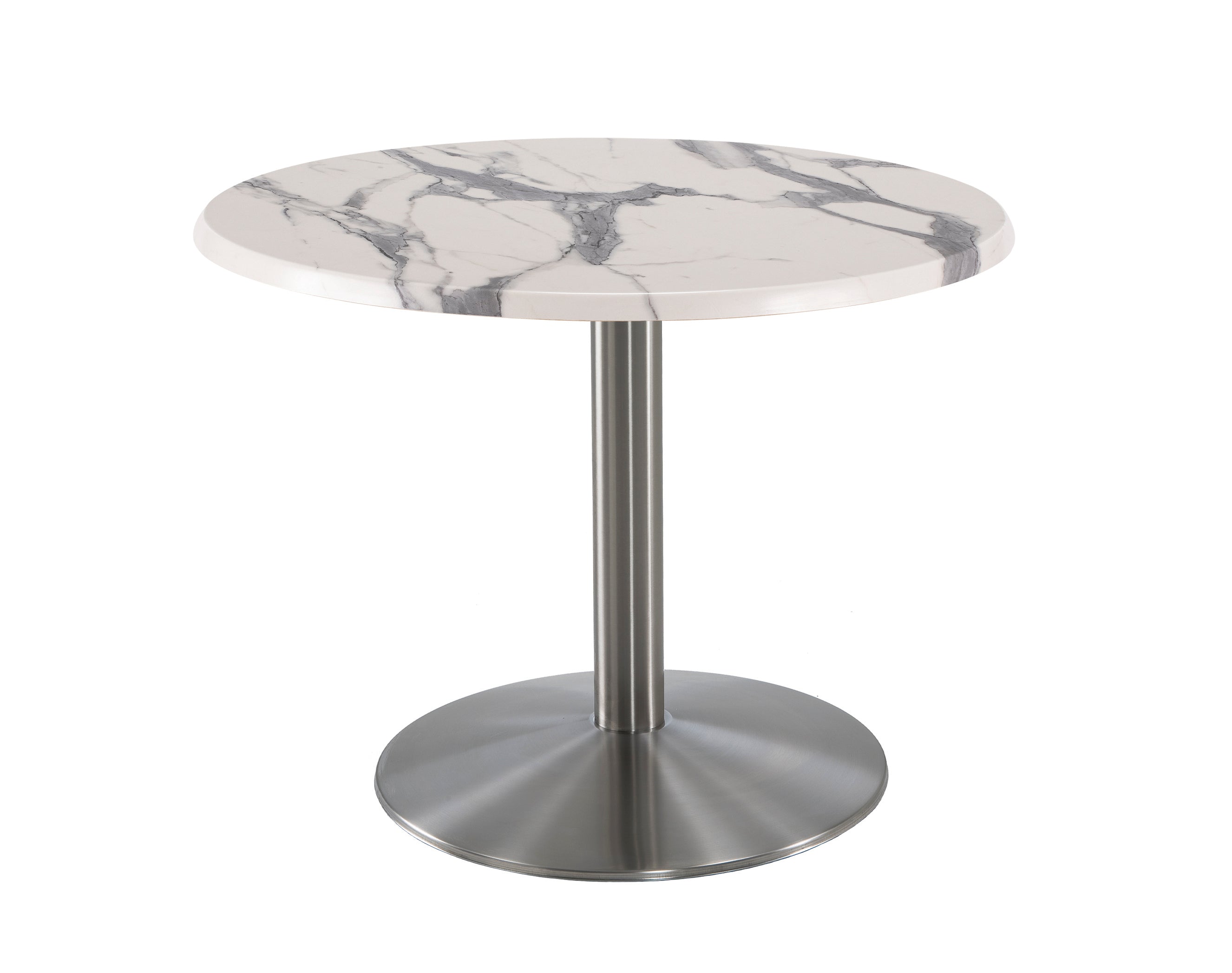 Holland Bar Stool 30-Inch Dining Height Round Patio Table - Indoor/Outdoor, Stainless Steel Base