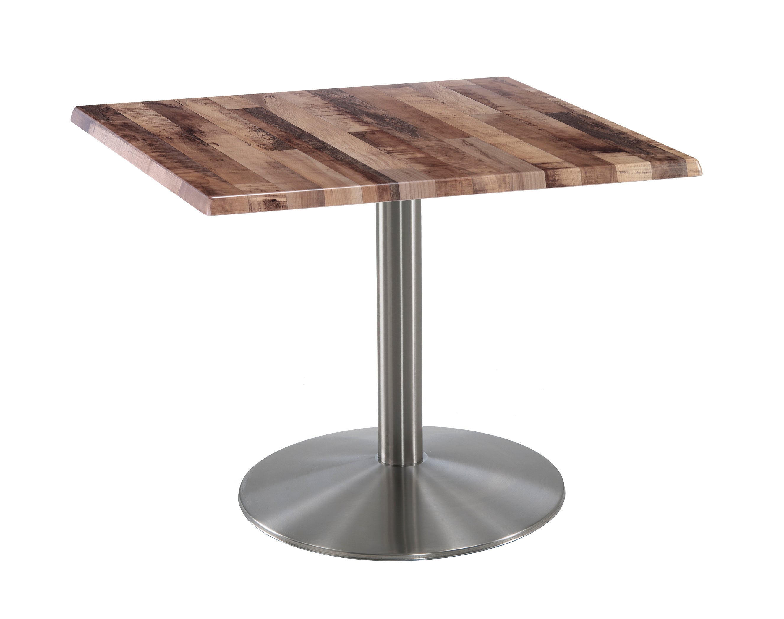 Holland Bar Stool 30-Inch Dining Height Square Patio Table - Indoor/Outdoor, Stainless Steel Base