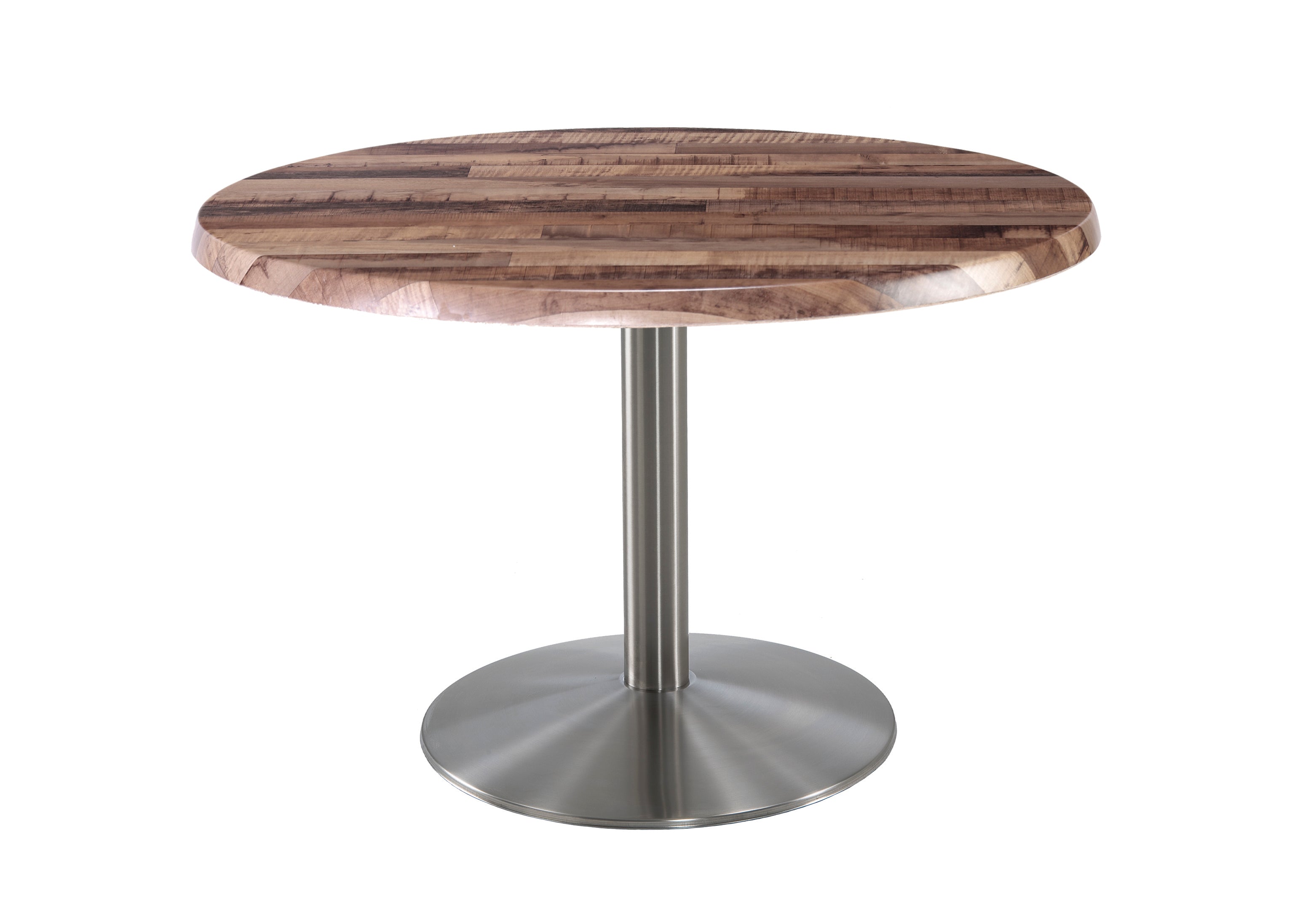 Holland Bar Stool 30-Inch Dining Height Round Patio Table - Indoor/Outdoor, Stainless Steel Base