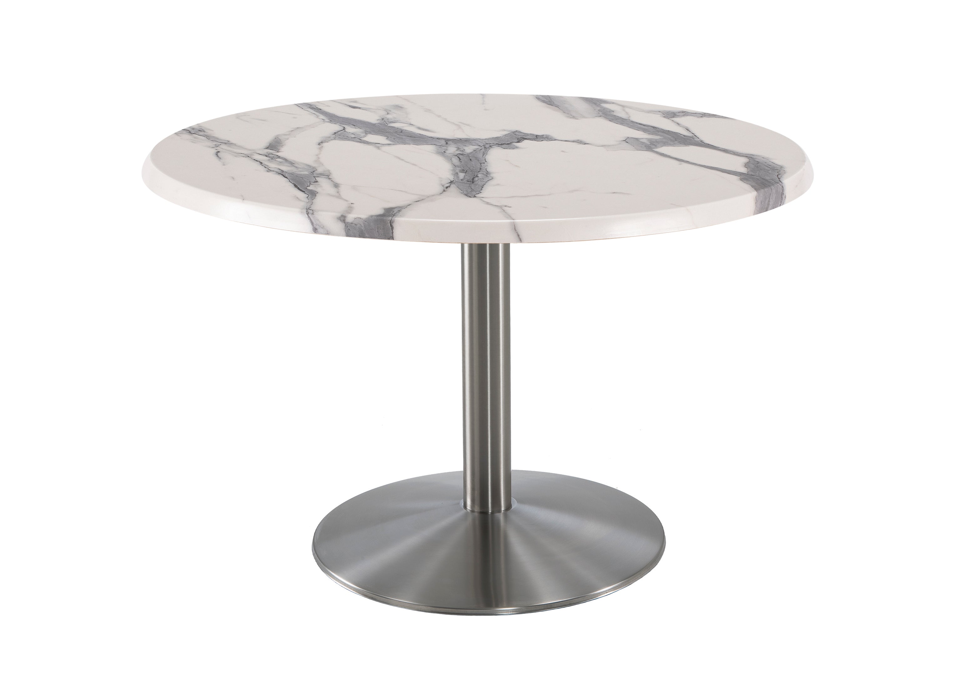 Holland Bar Stool 30-Inch Dining Height Round Patio Table - Indoor/Outdoor, Stainless Steel Base