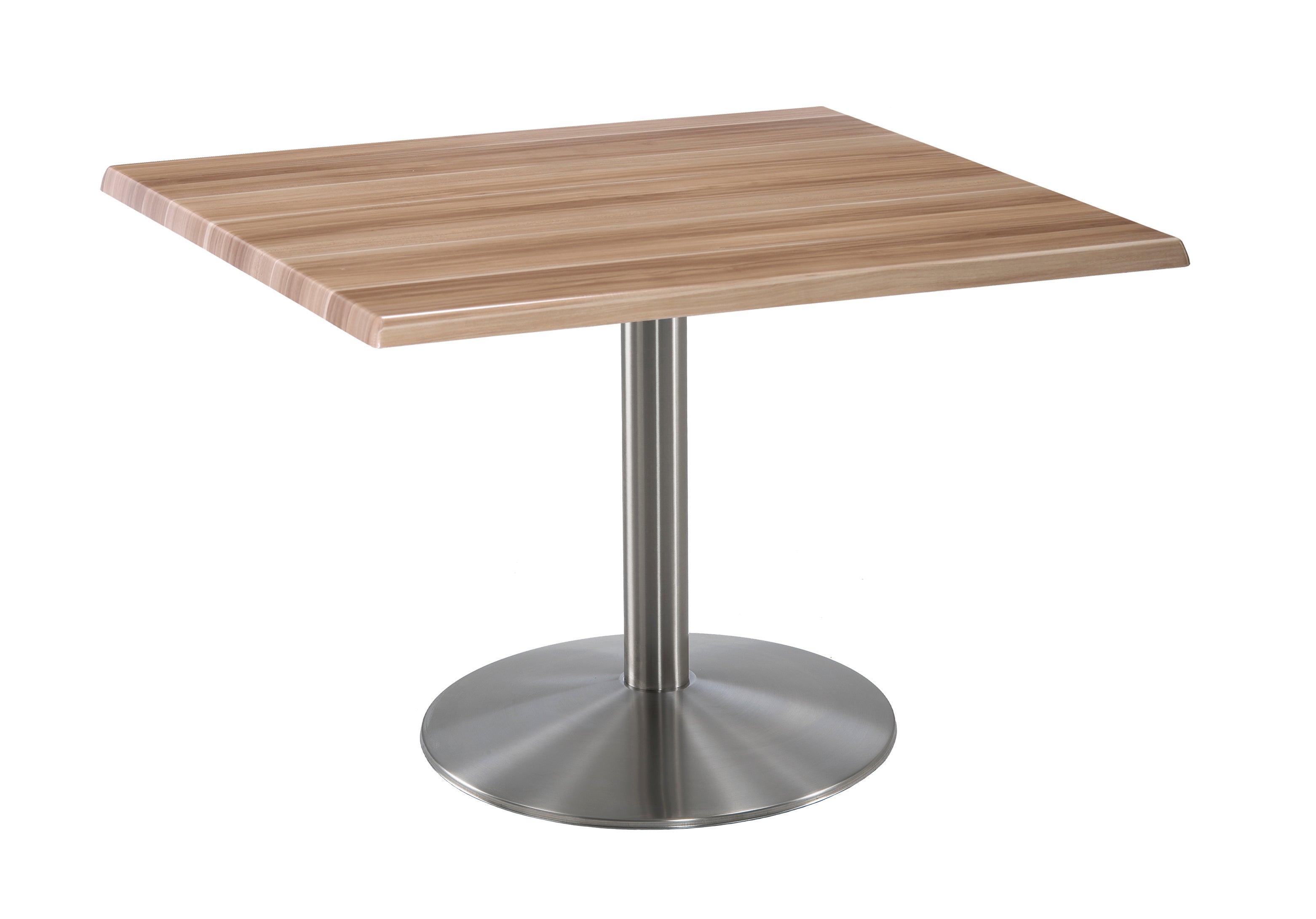 Holland Bar Stool 30-Inch Dining Height Square Patio Table - Indoor/Outdoor, Stainless Steel Base