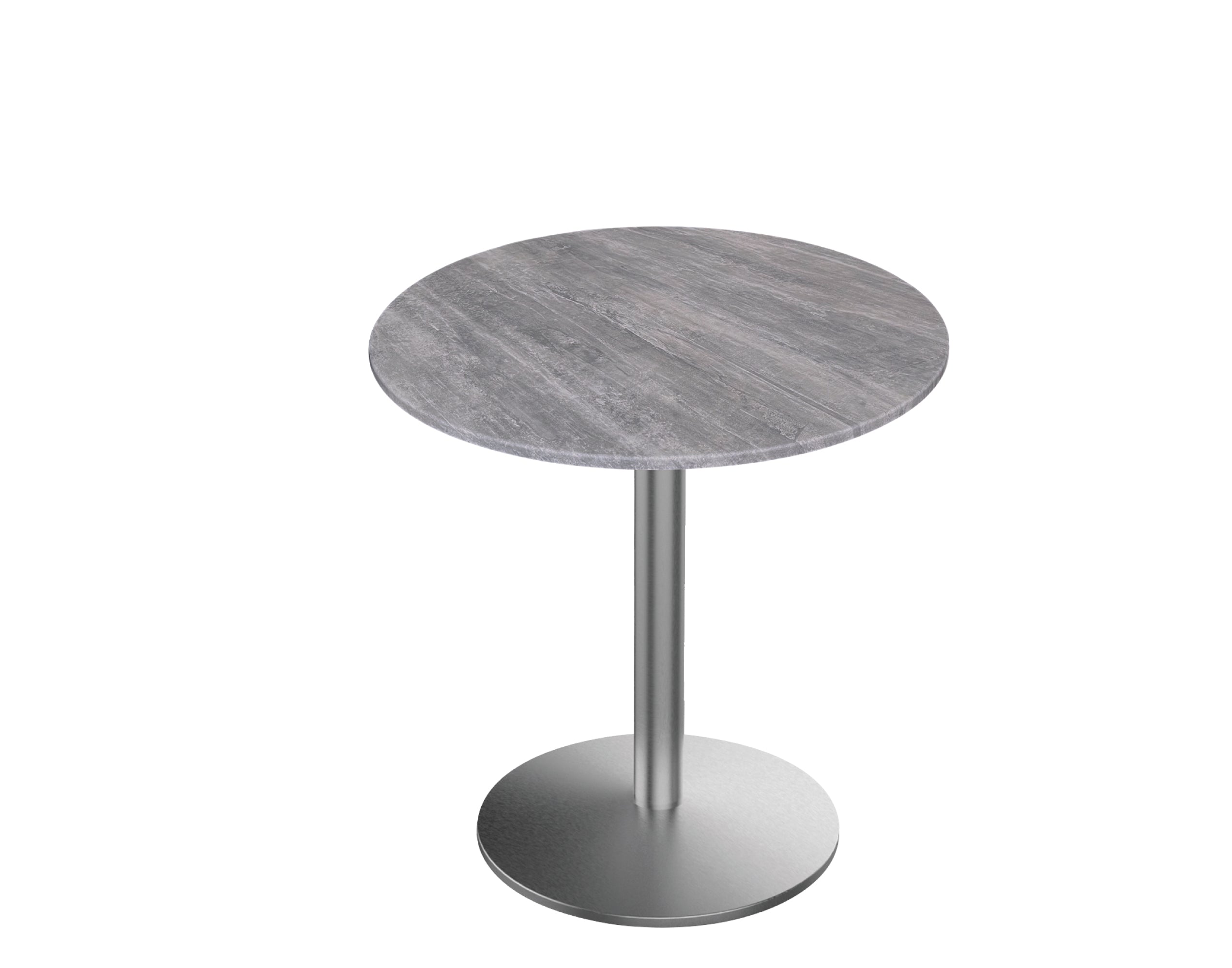 Holland Bar Stool 30-Inch Dining Height Round Patio Table - Indoor/Outdoor, Stainless Steel Base