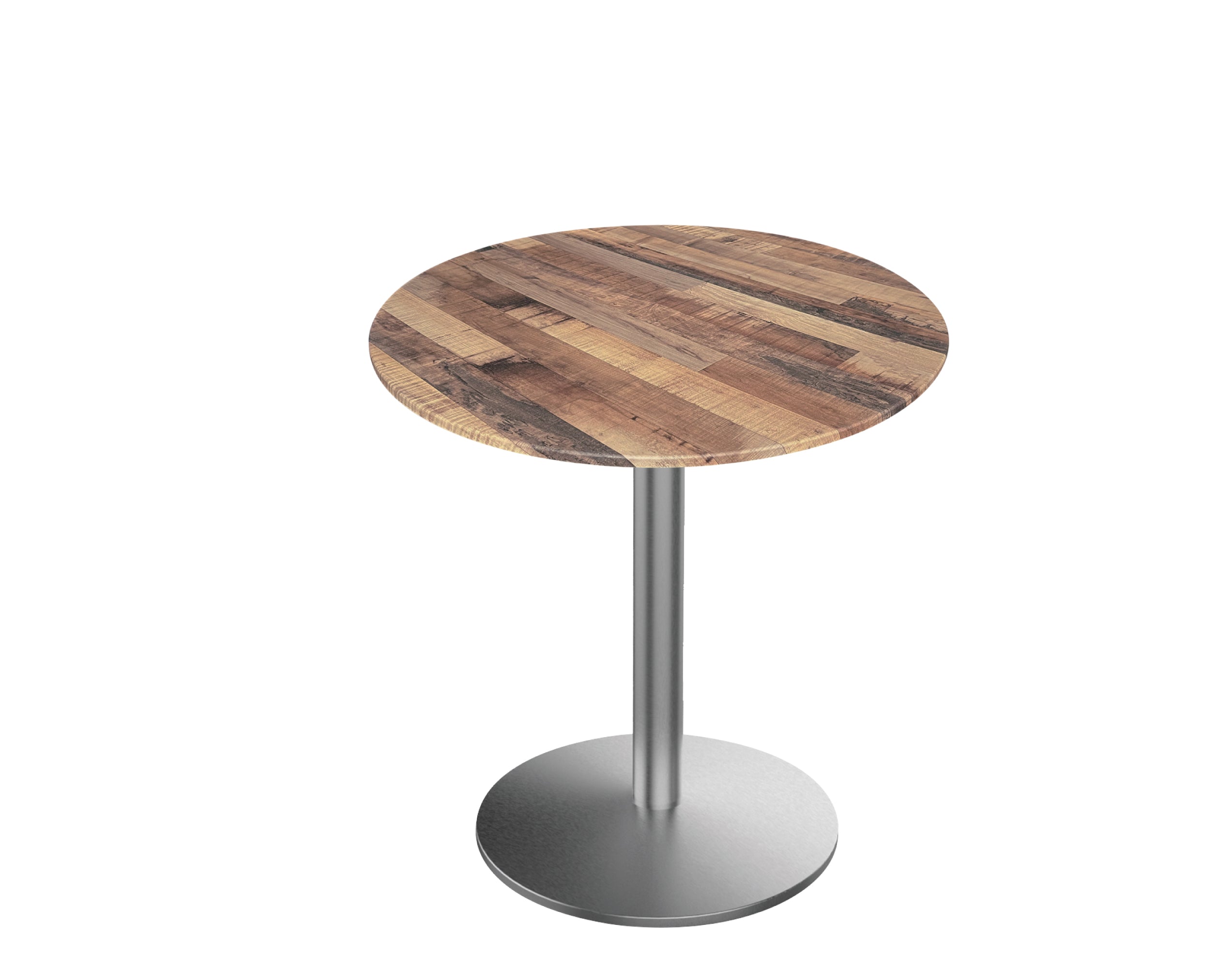 Holland Bar Stool 30-Inch Dining Height Round Patio Table - Indoor/Outdoor, Stainless Steel Base